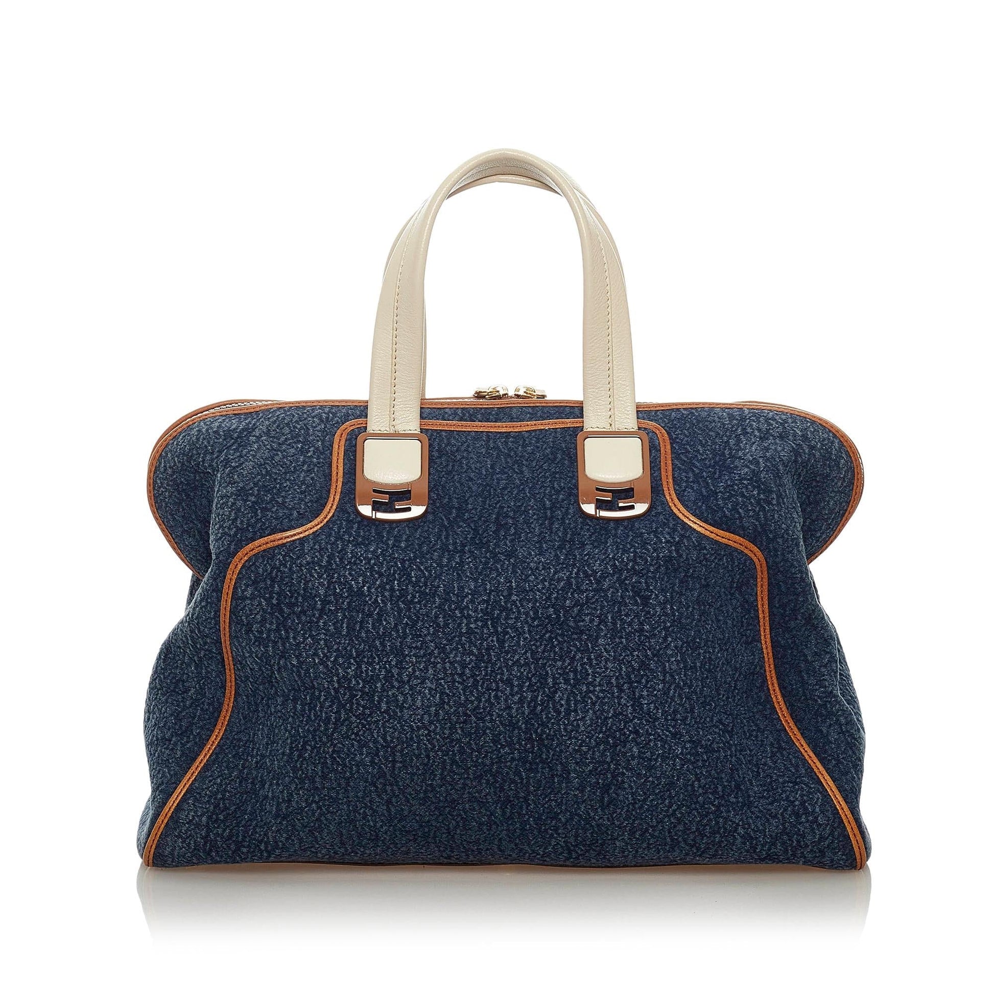 Fendi Chameleon Satchel Shg Denim Satchel Bag