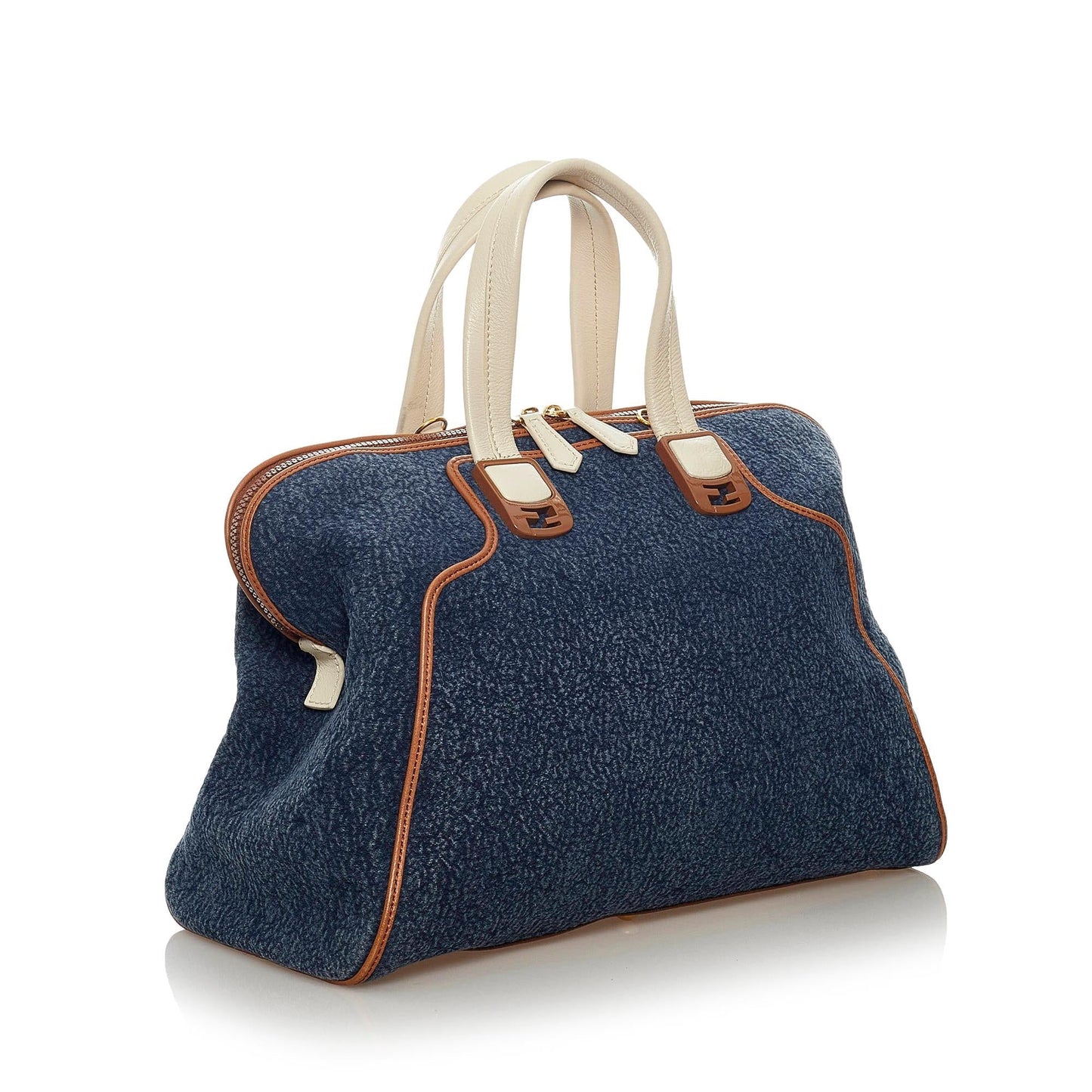 Fendi Chameleon Satchel Shg Denim Satchel Bag