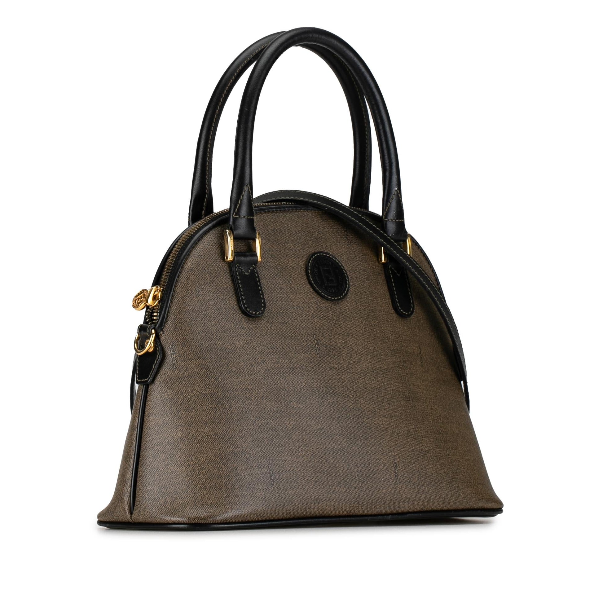 Fendi Coated Dome Satchel Shg Iveuje Canvas Satchel Bag