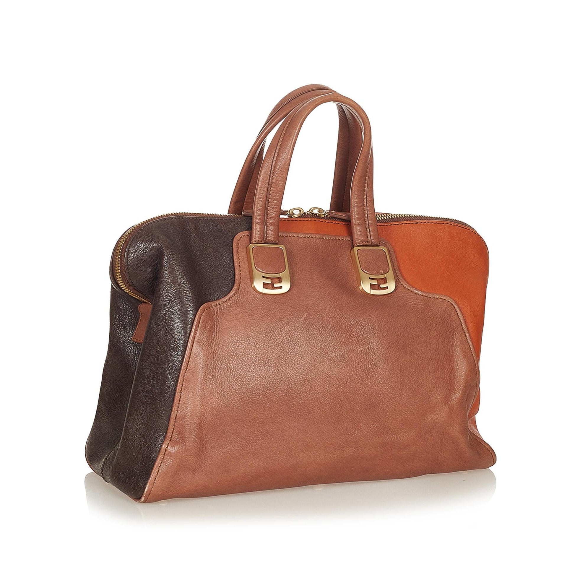Fendi Colorblock Chameleon Handbag Shg Leather Satchel Bag
