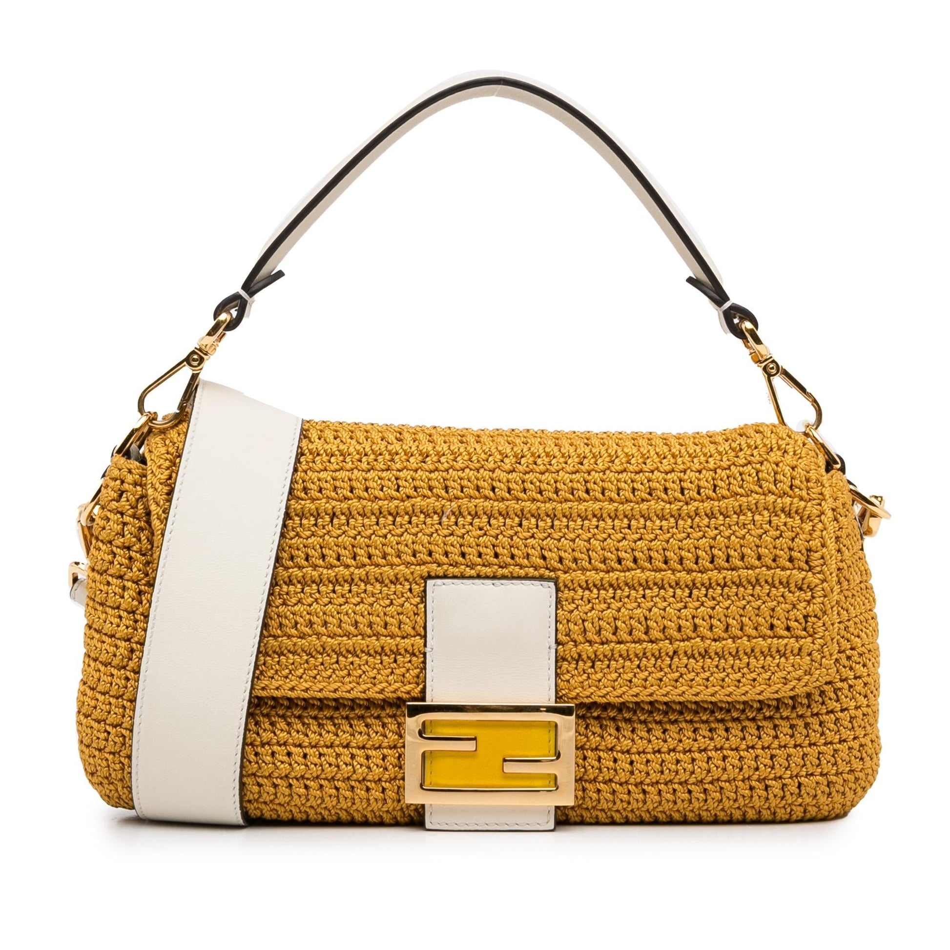 Fendi Crochet Baguette Satchel Shg Qh4Feg Raffia Satchel Bag