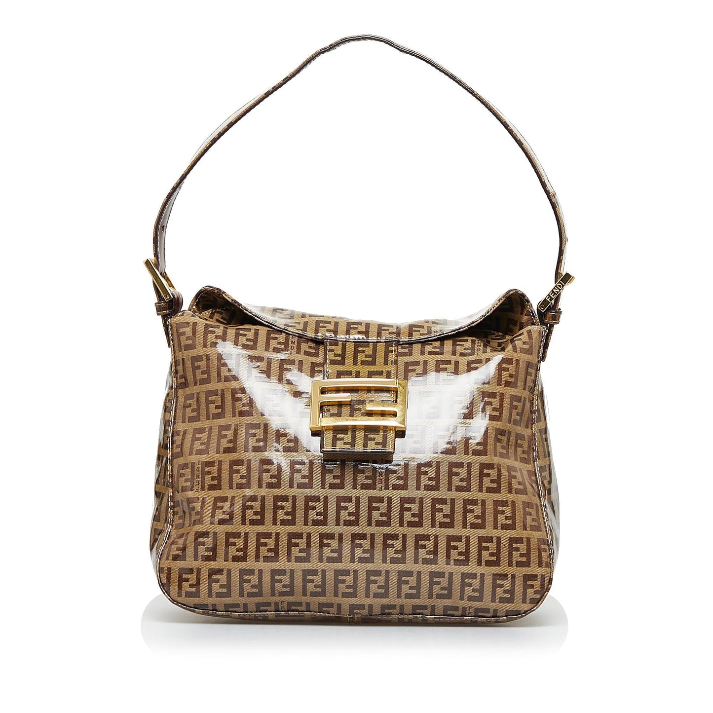 Fendi Crystal Zucchino Doulbe Shg Yosyey Handbag Flap Travel Bag