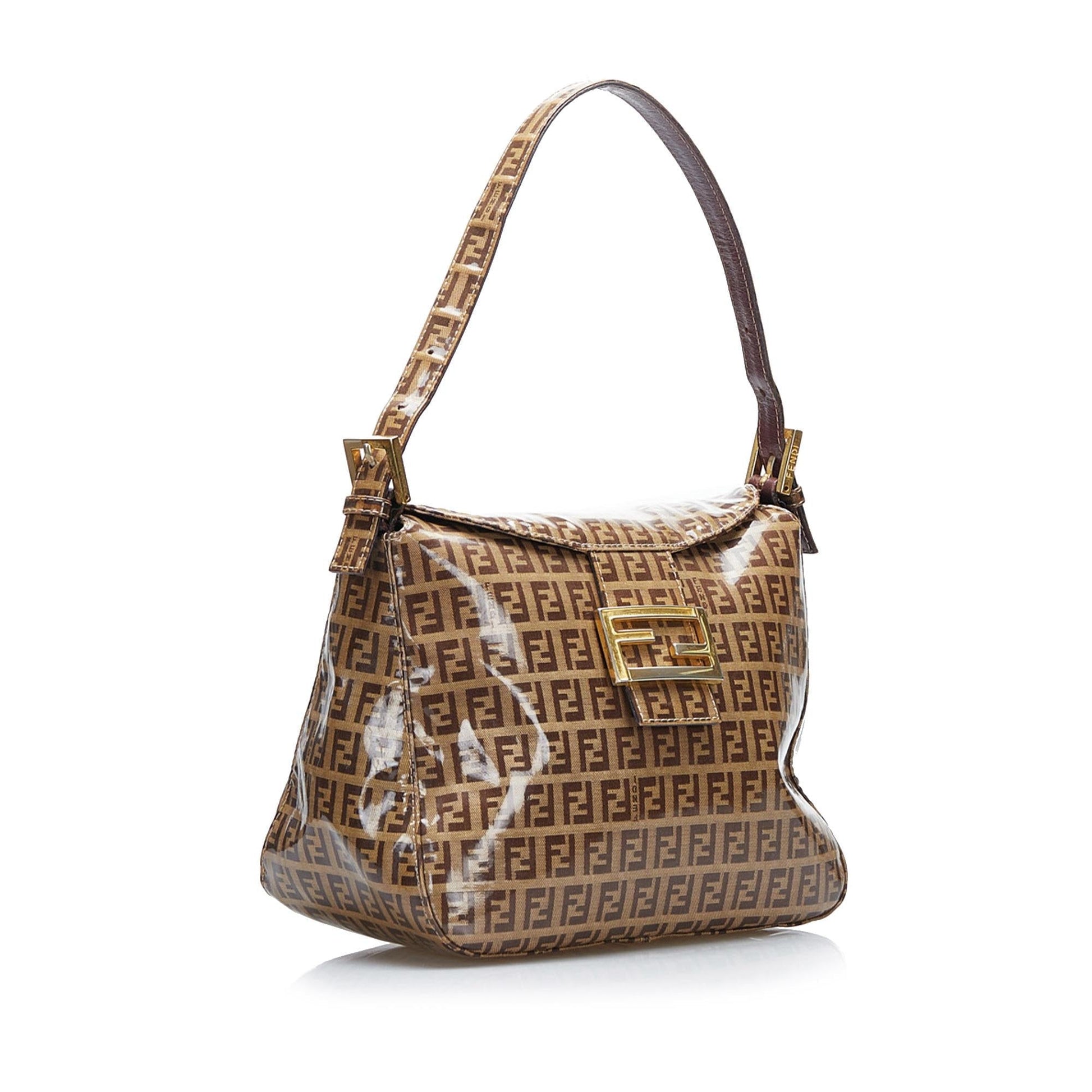 Fendi Crystal Zucchino Baguette Shg Mkfmex Handbag Flap Shoulder Bag