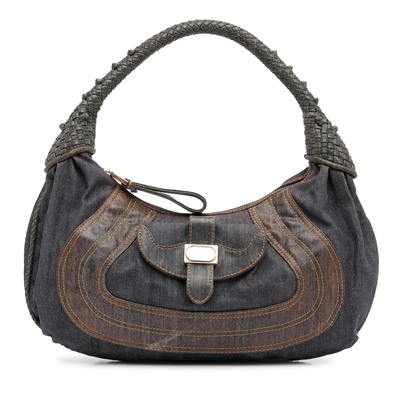 Fendi Spy Hobo Shg Txb2Ws Denim Shoulder Bag