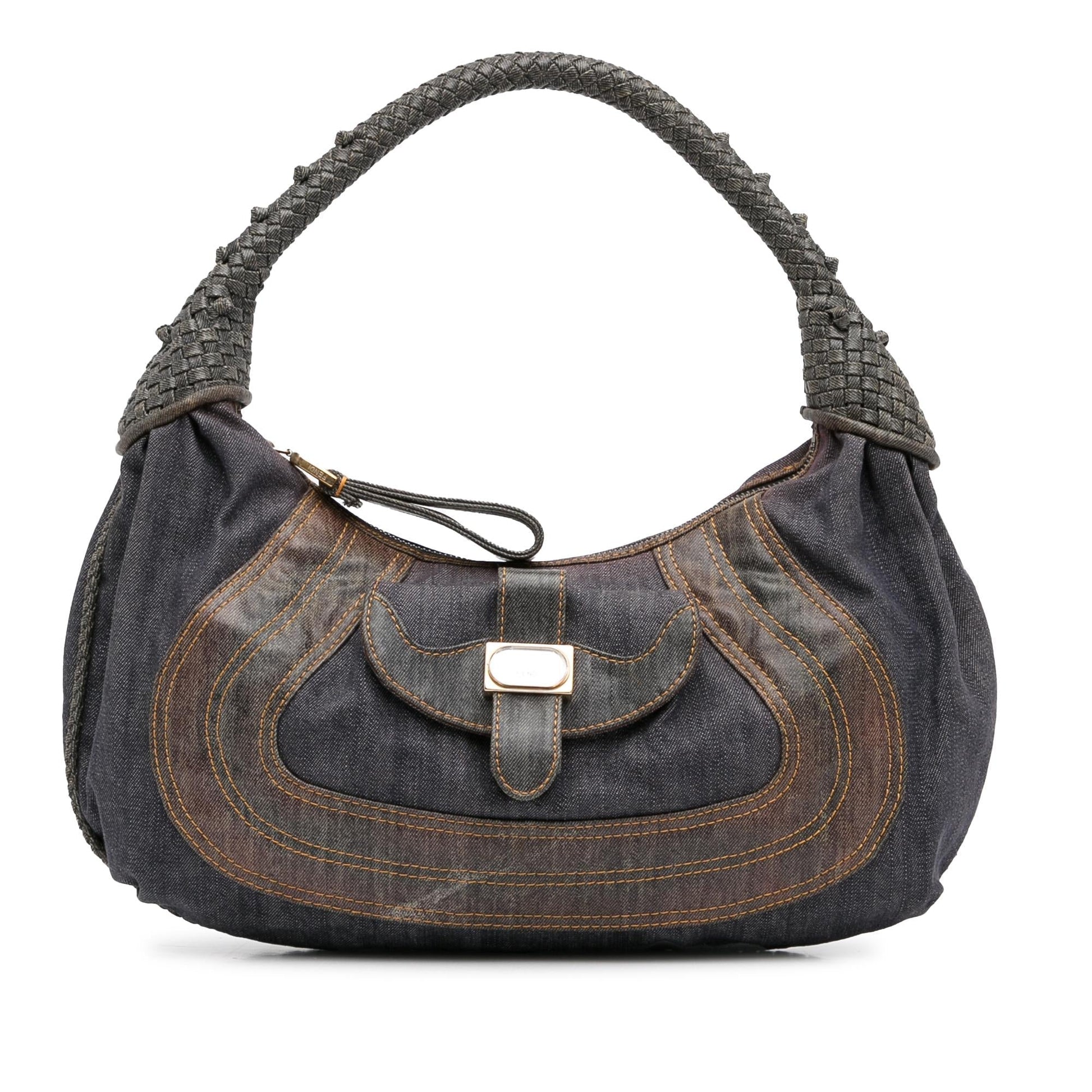Fendi Spy Hobo Shg Txb2Ws Denim Shoulder Bag