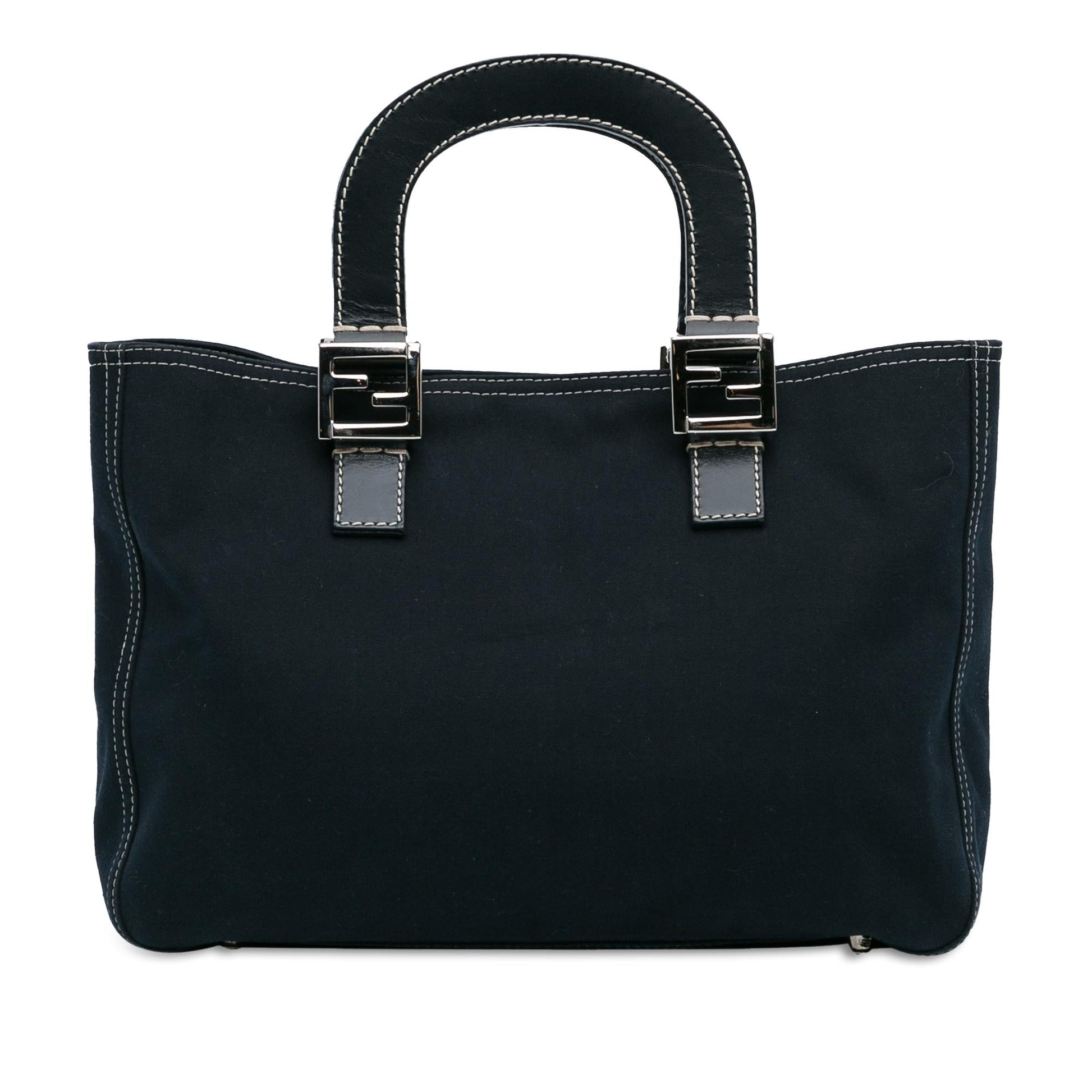 Fendi Twins Tote Shg Denim Tote Bag
