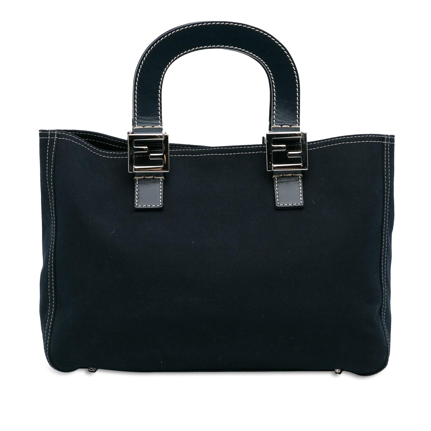 Fendi Twins Tote Shg Denim Tote Bag