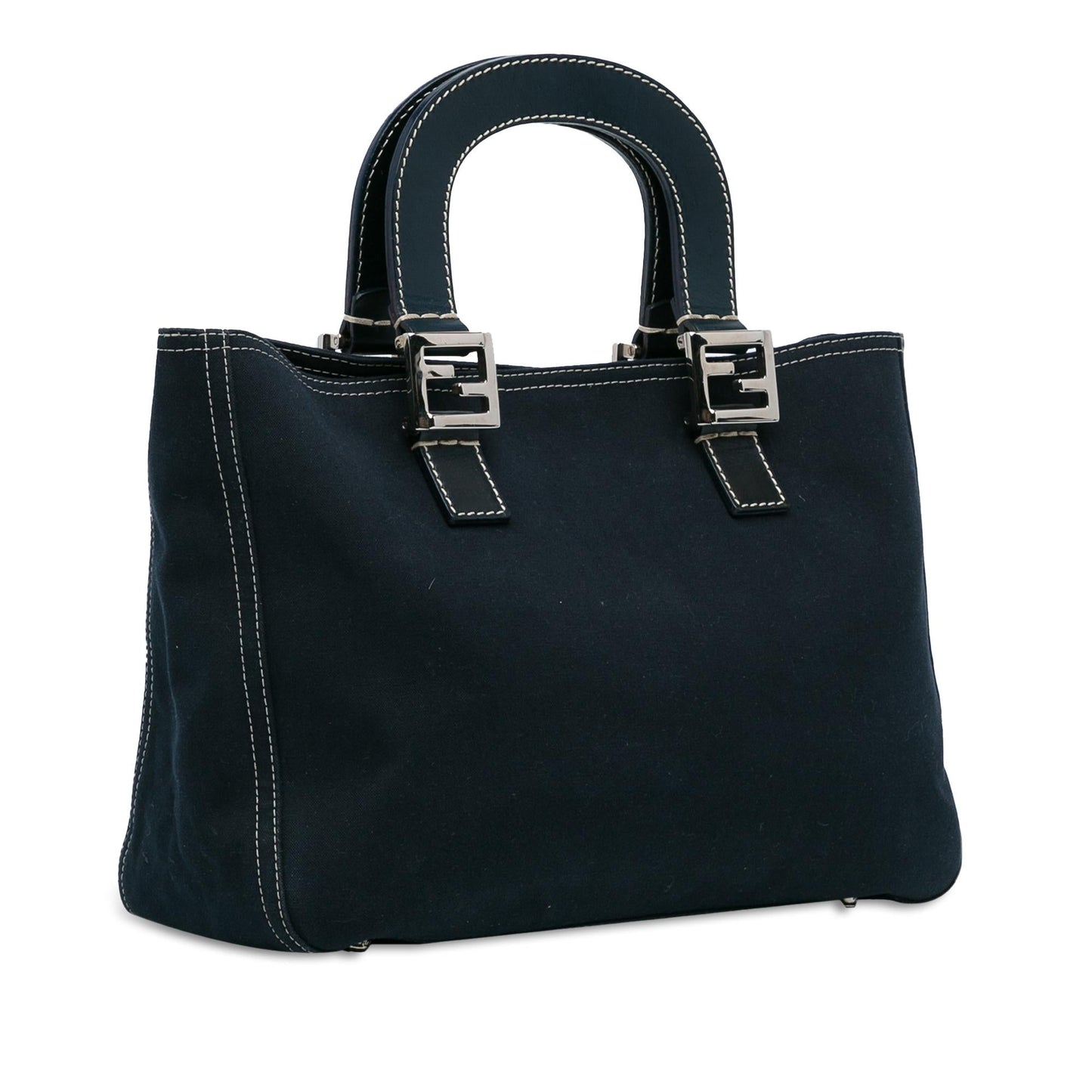 Fendi Twins Tote Shg Denim Tote Bag