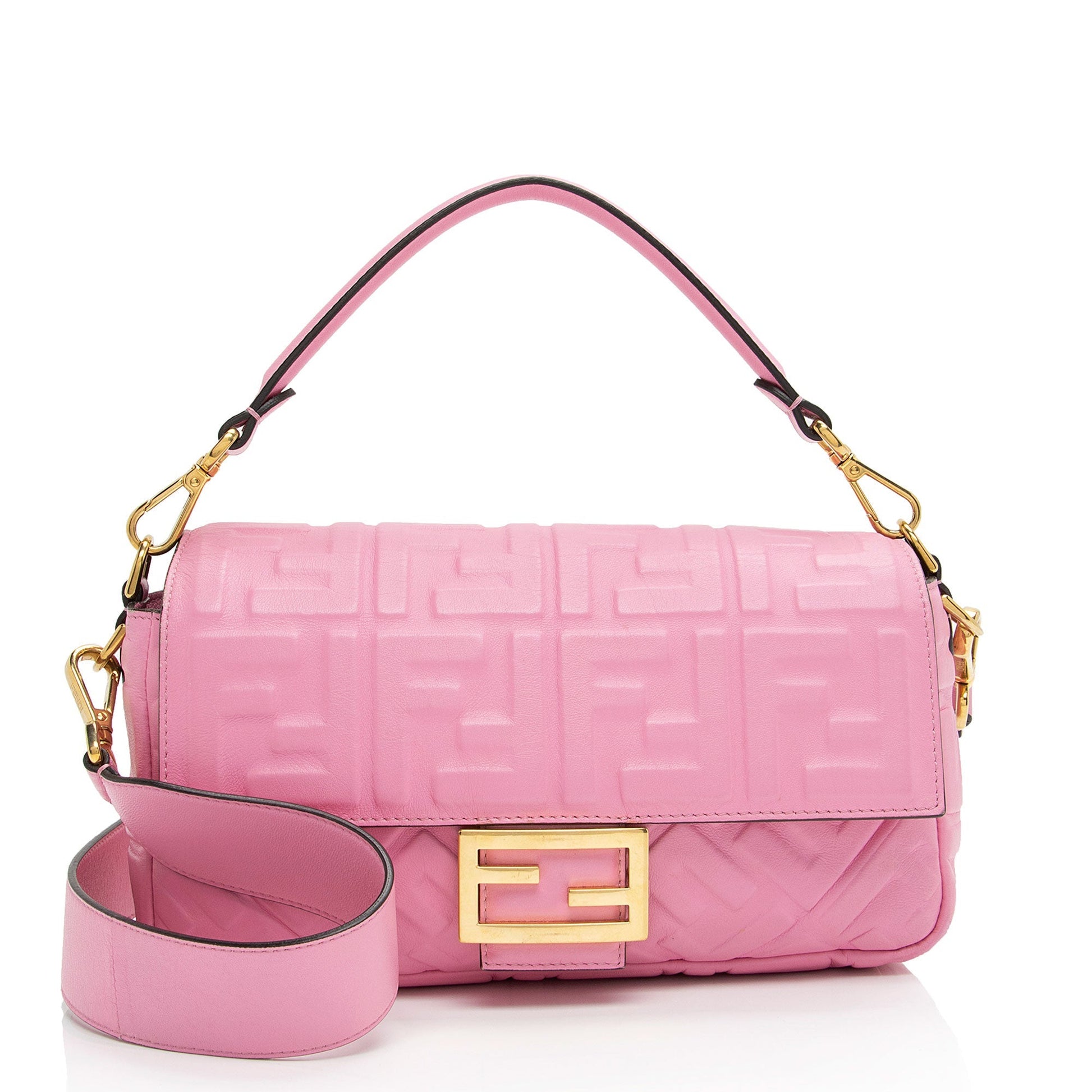 Fendi Ff Baguette Shoulder Bag Shf Nc63Ja Leather Embossed