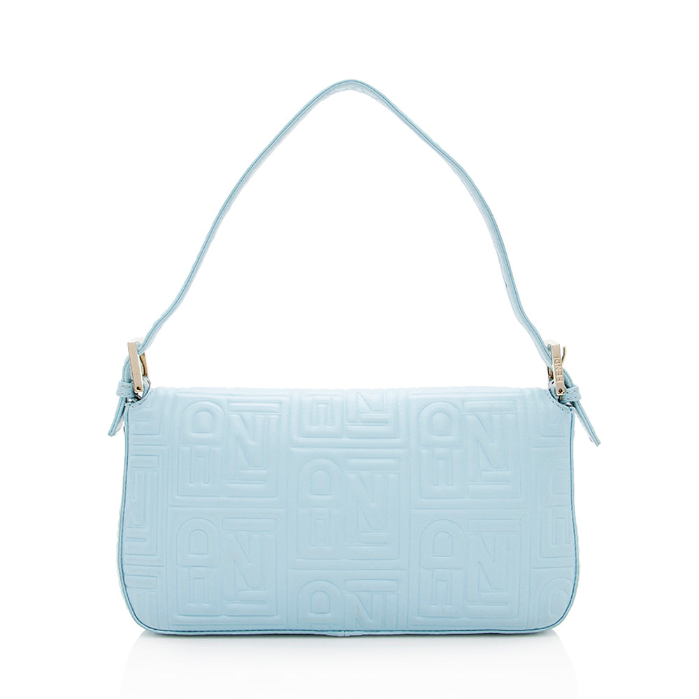 Fendi Nappa Baguette Shoulder Bag Shf Leather Embossed