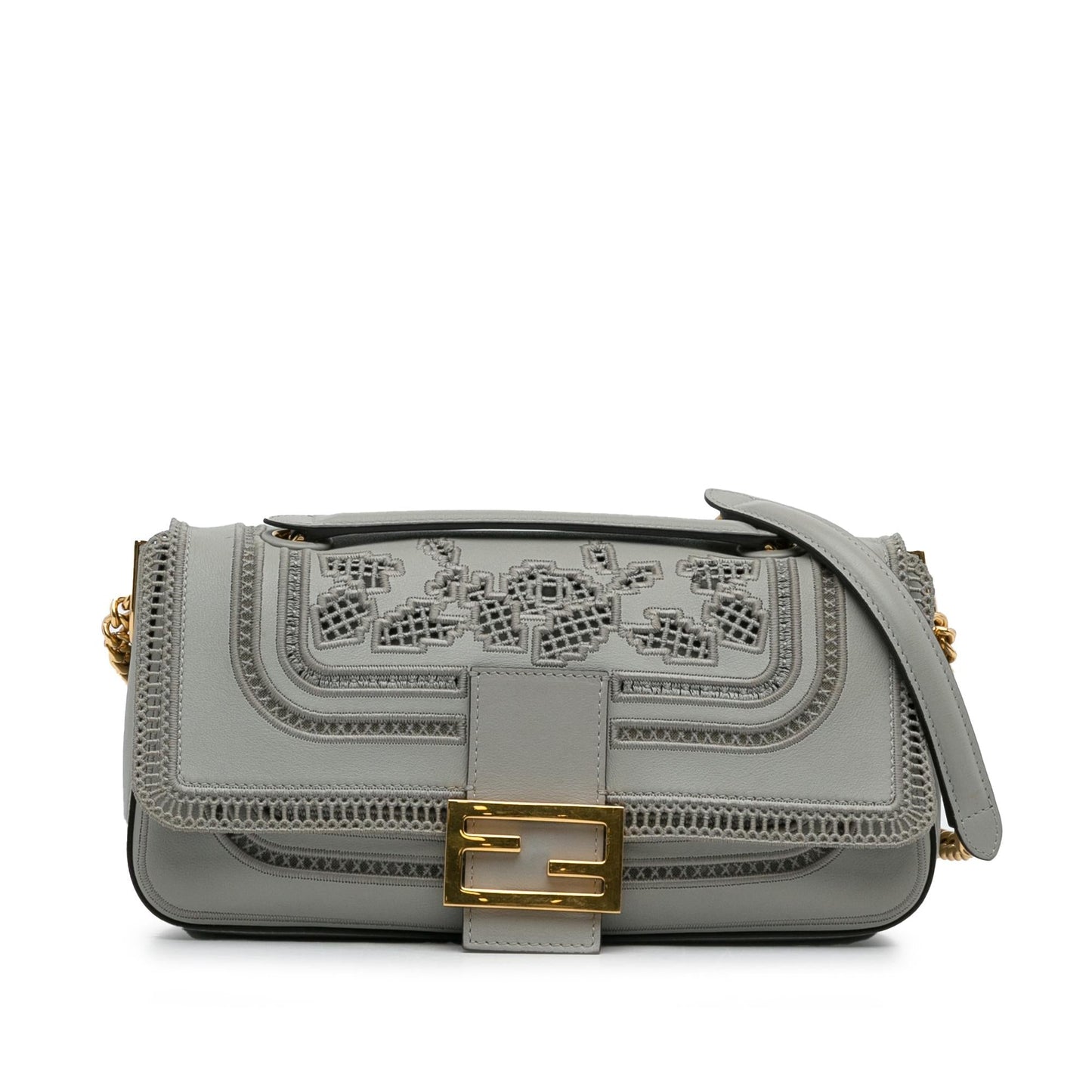 Fendi Lace Baguette Shg Zdsyop Shoulder Bag Chain Embroidered