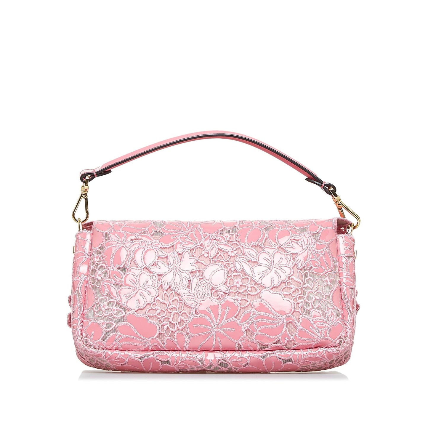 Fendi Lace Baguette Shg Glr2R8 Satchel Bag Embroidered