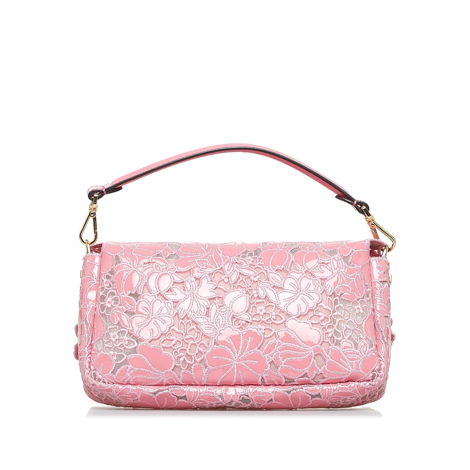 Fendi Lace Baguette Shg Pcqc93 Satchel Bag Embroidered
