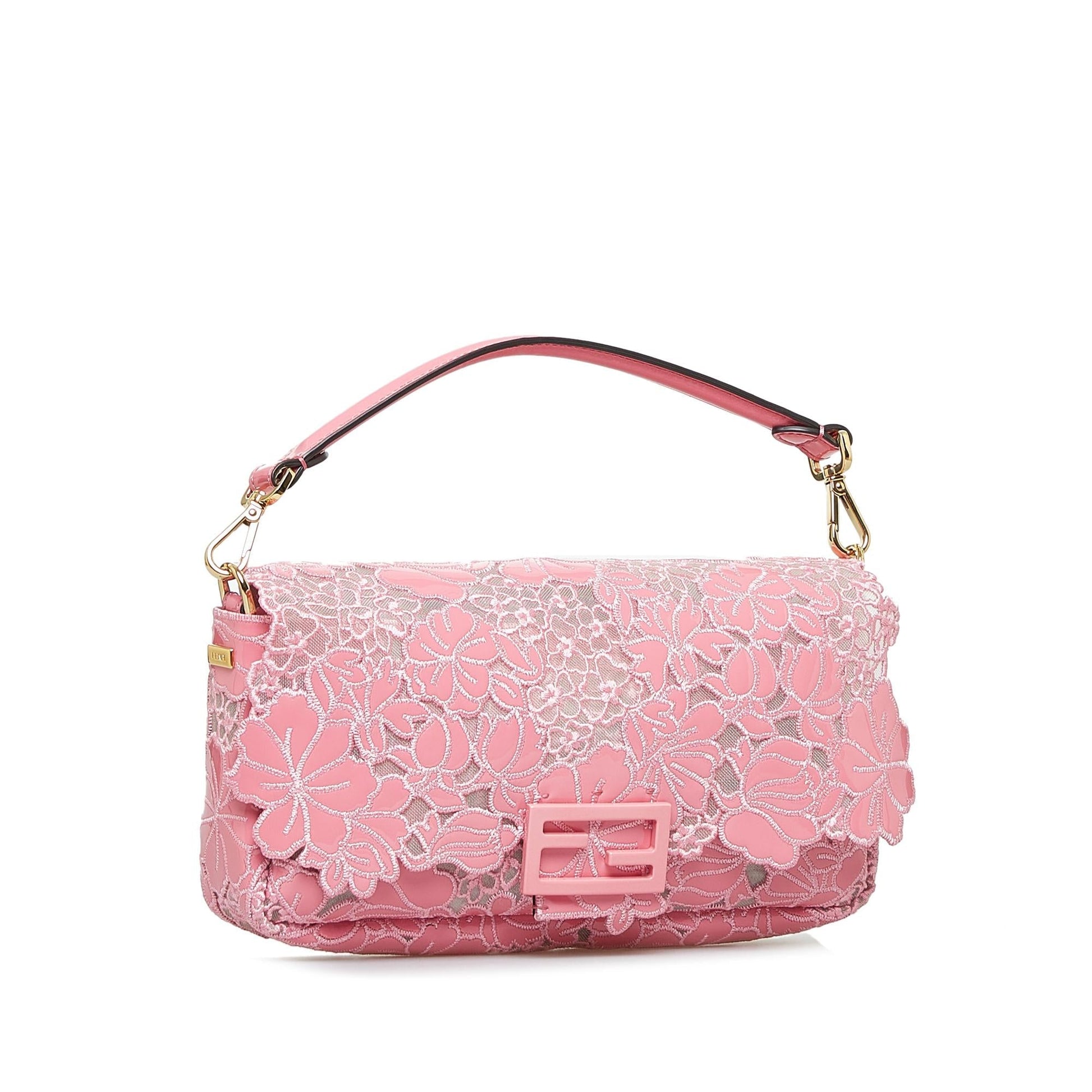 Fendi Lace Baguette Shg Pcqc93 Satchel Bag Embroidered