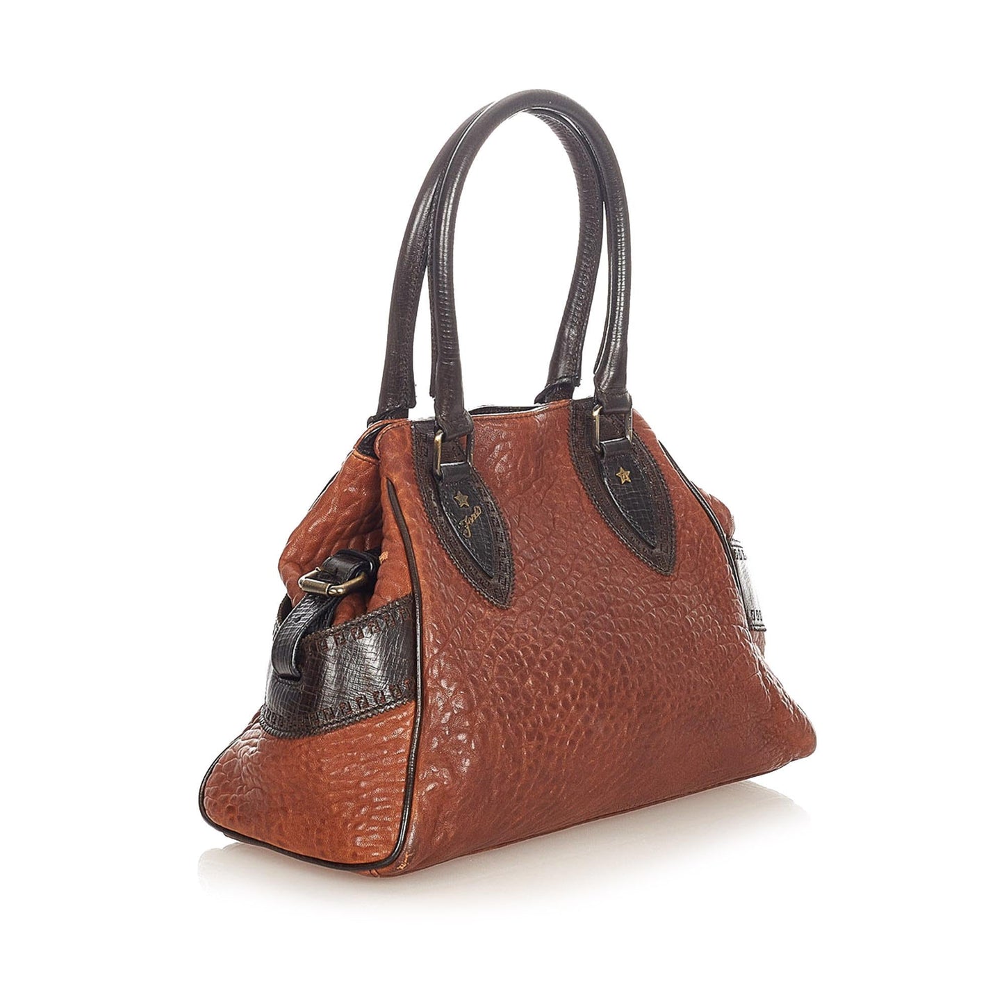 Fendi Etniko Handbag Shg Leather Satchel Bag