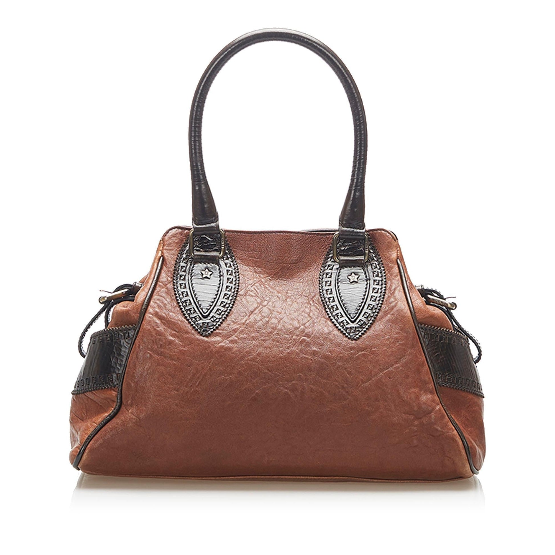 Fendi Etniko Handbag Shg Leather Satchel Bag Handbag Shg 22354
