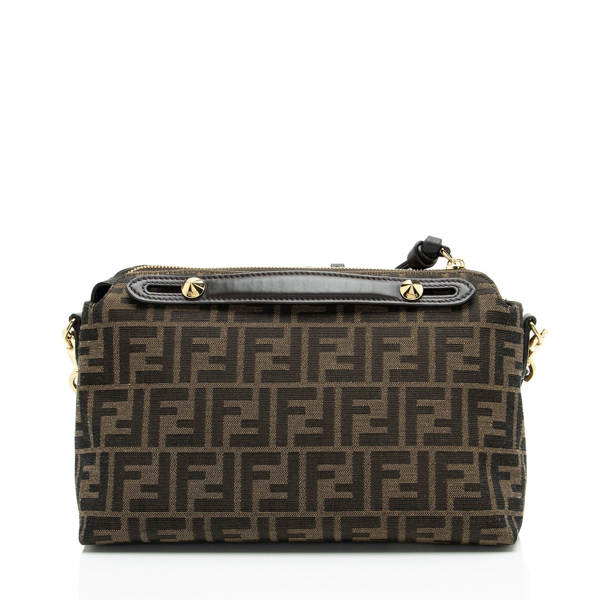 Fendi Ff By The Way Soft Boston Bag Canvas Medium Satchel Bag