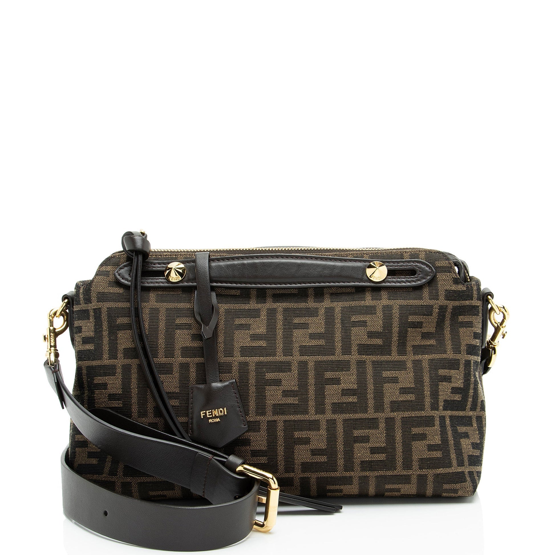 Fendi Ff By The Way Soft Boston Bag Canvas Medium Satchel Bag