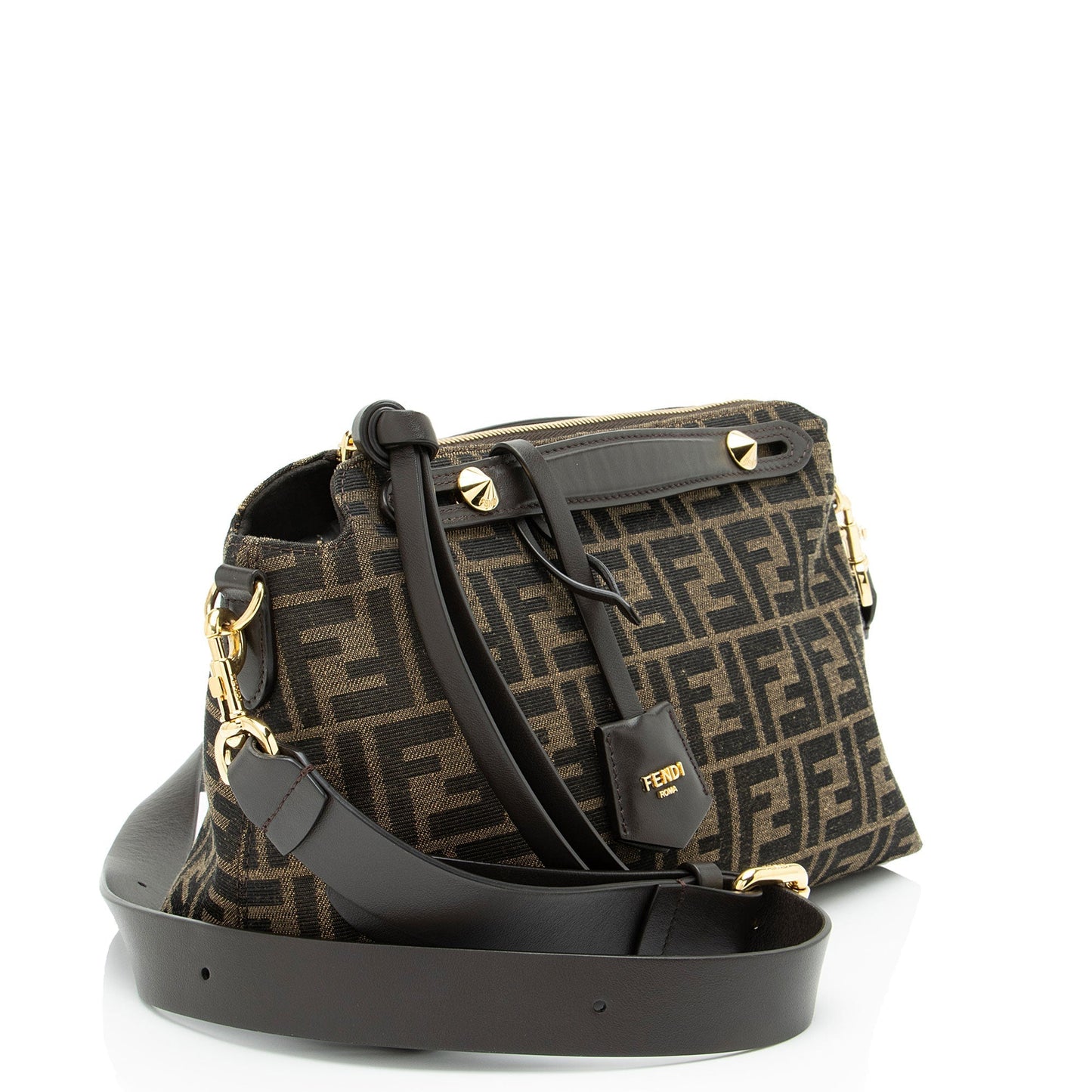 Fendi Ff By The Way Soft Boston Bag Canvas Medium Satchel Bag