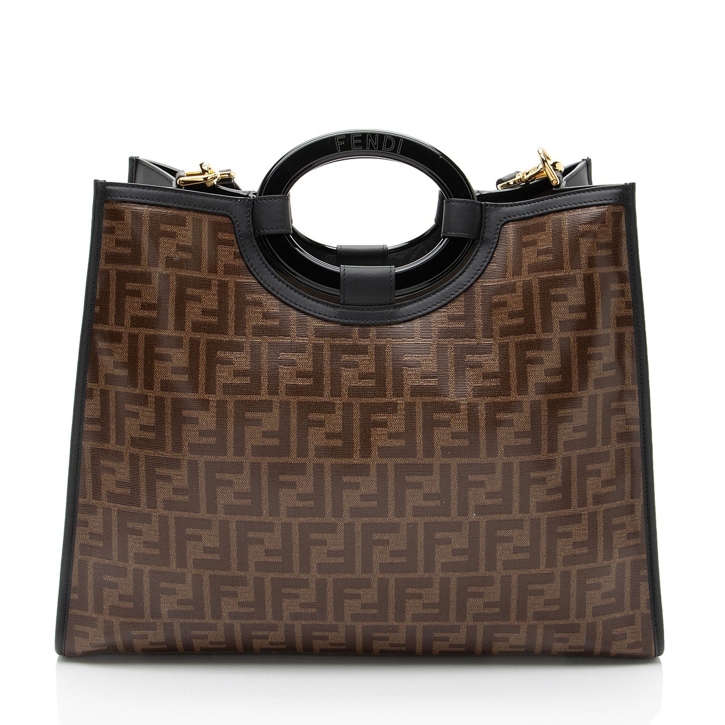 Fendi Ff Coated Runaway Shopper Tote Canvas Tote Bag