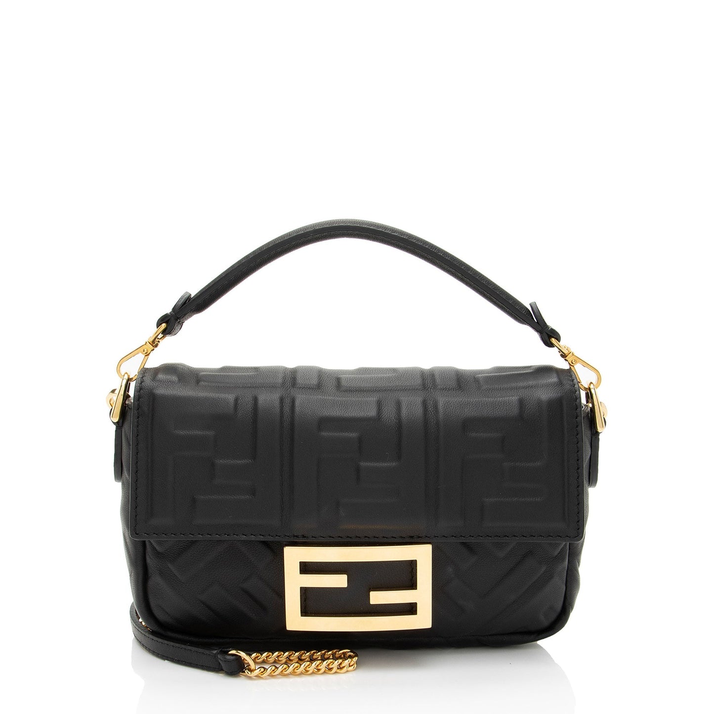 Fendi Ff Baguette Shoulder Bag Mini Embossed Baguette Shoulder Bag