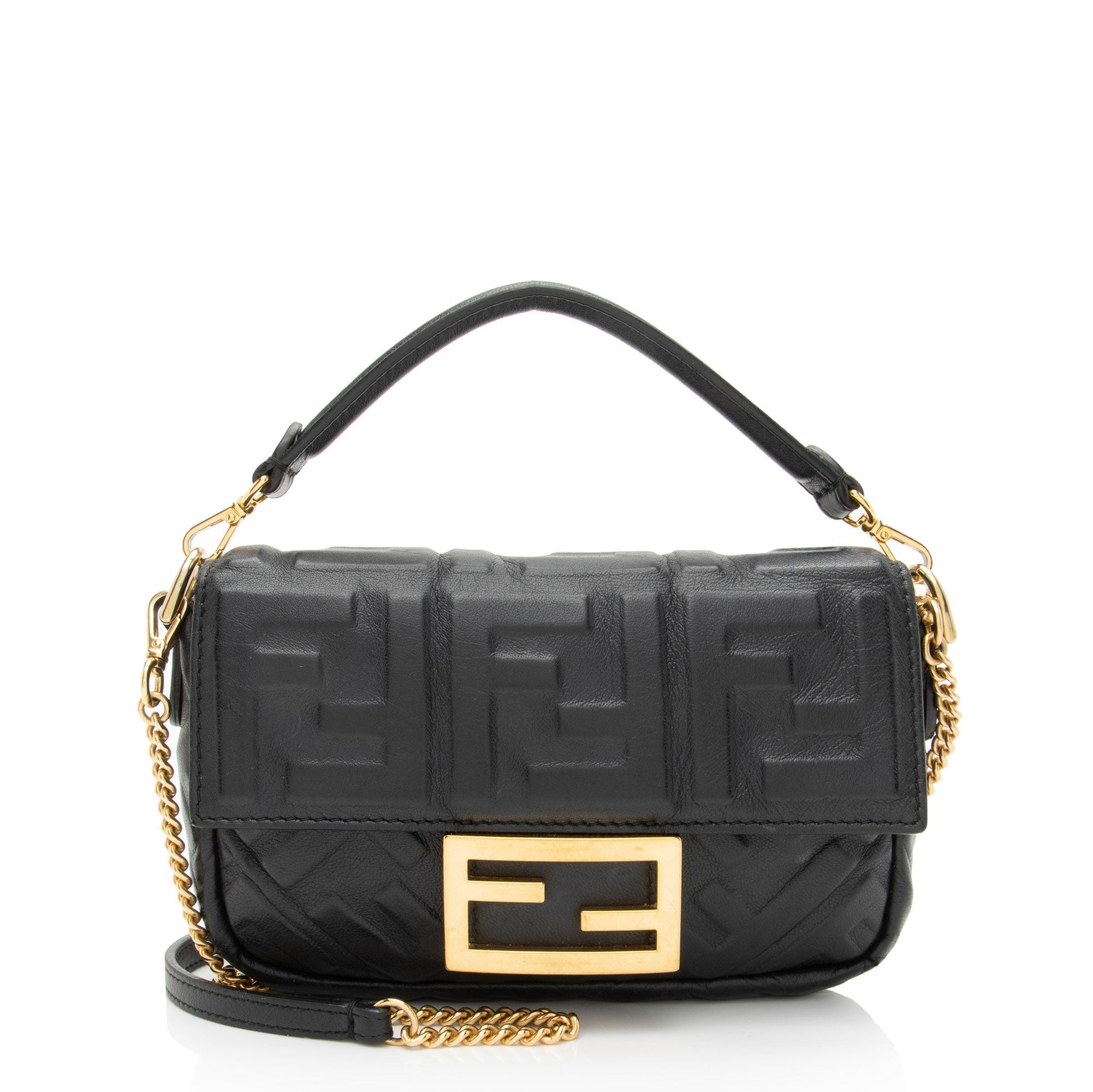 Fendi Ff Baguette Shoulder Bag Mini Embossed