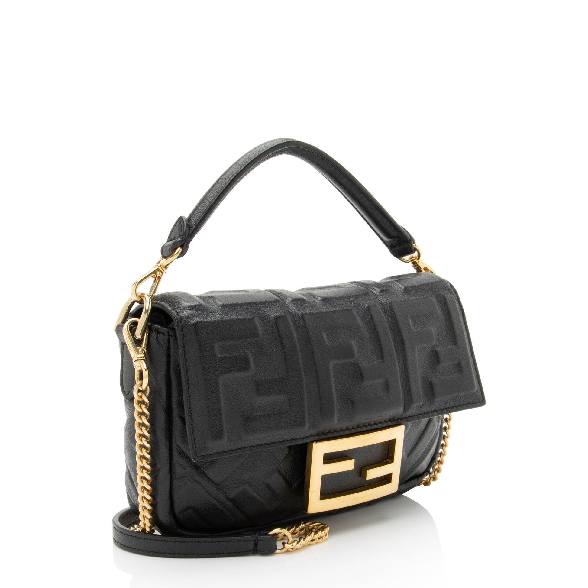 Fendi Ff Baguette Shoulder Bag Mini Embossed