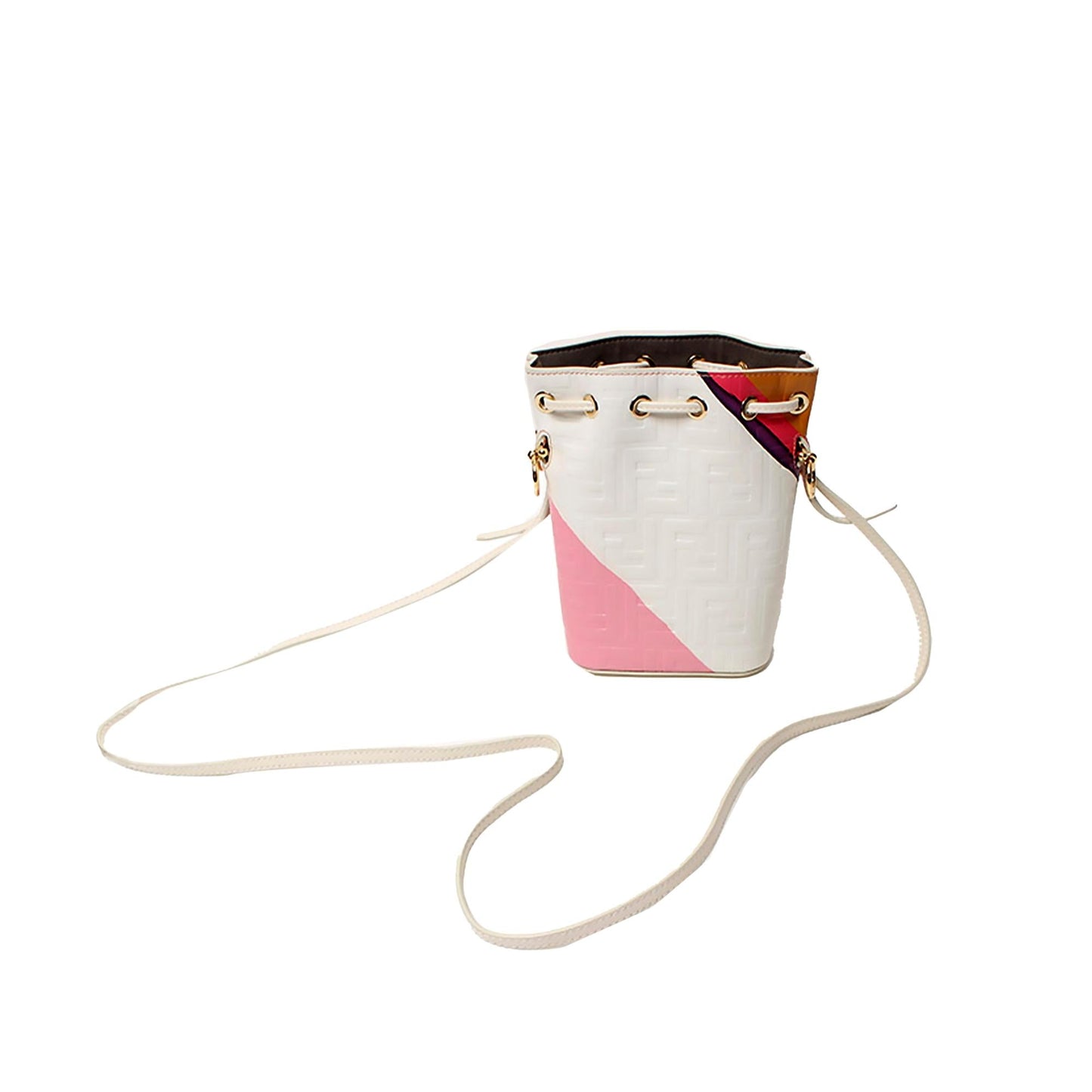 Fendi Ff Striped Mon Tresor Bag Shg Ryqxmo Mini Embossed Bucket Shoulder Bag