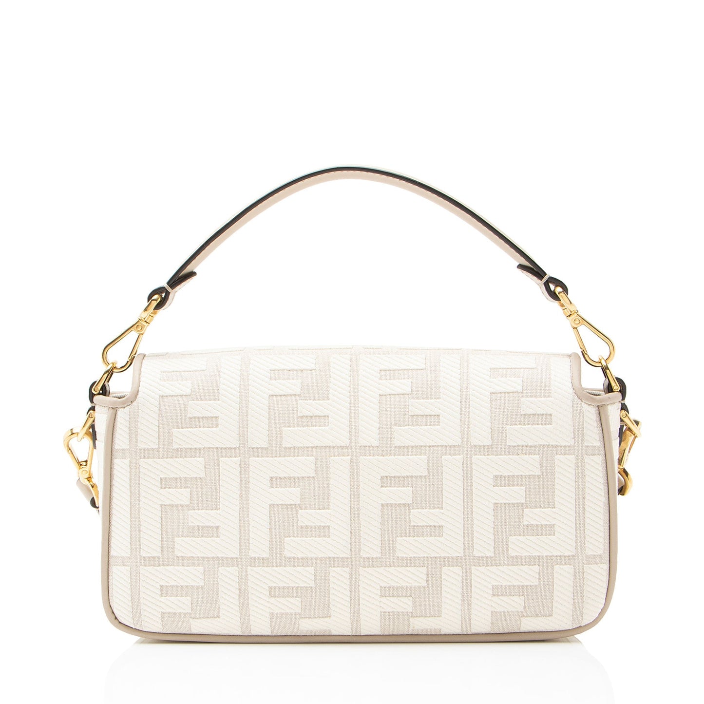 Fendi Ff Baguette Shoulder Bag Canvas Embroidered