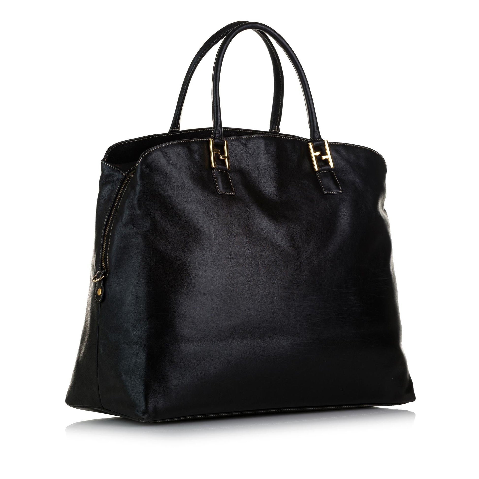 Fendi Ff Tote Shg Leather Tote Bag