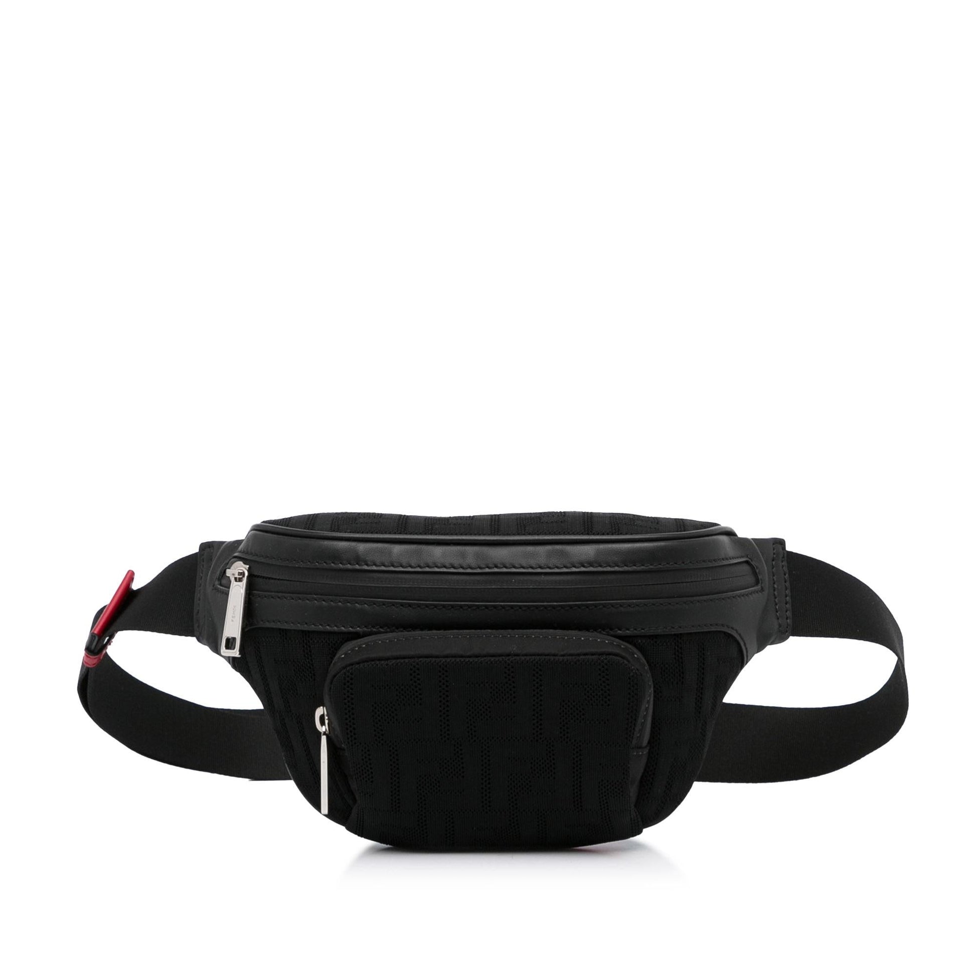 Fendi Ff Neoprene Grace Perforated Pocket Belt Bag Shg Vitello