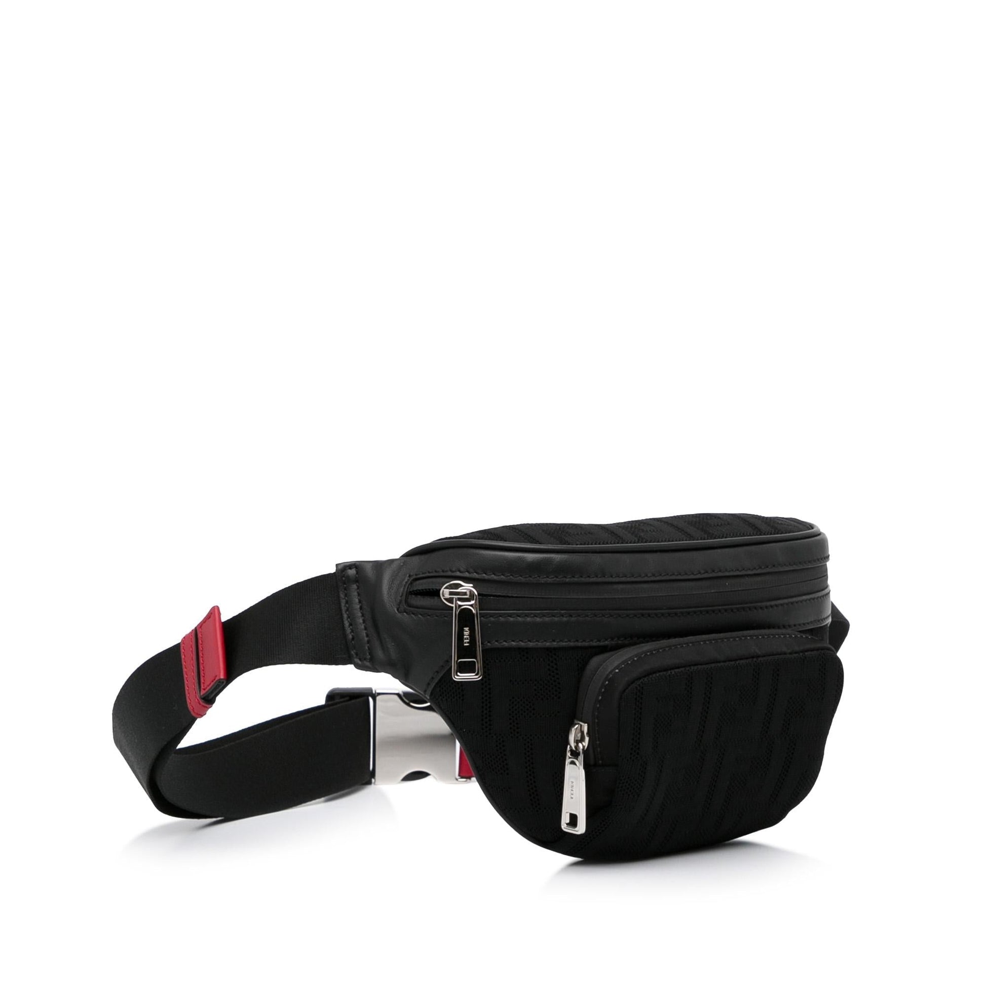 Fendi Ff Neoprene Grace Perforated Pocket Belt Bag Shg Vitello