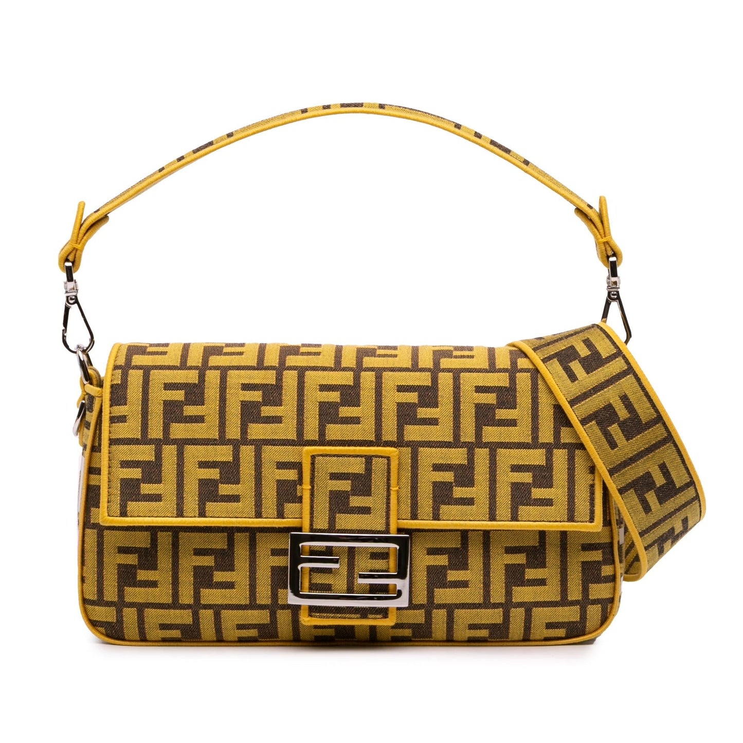 Fendi Frgmt Zucca Baguette Satchel Canvas Embroidered Satchel Bag
