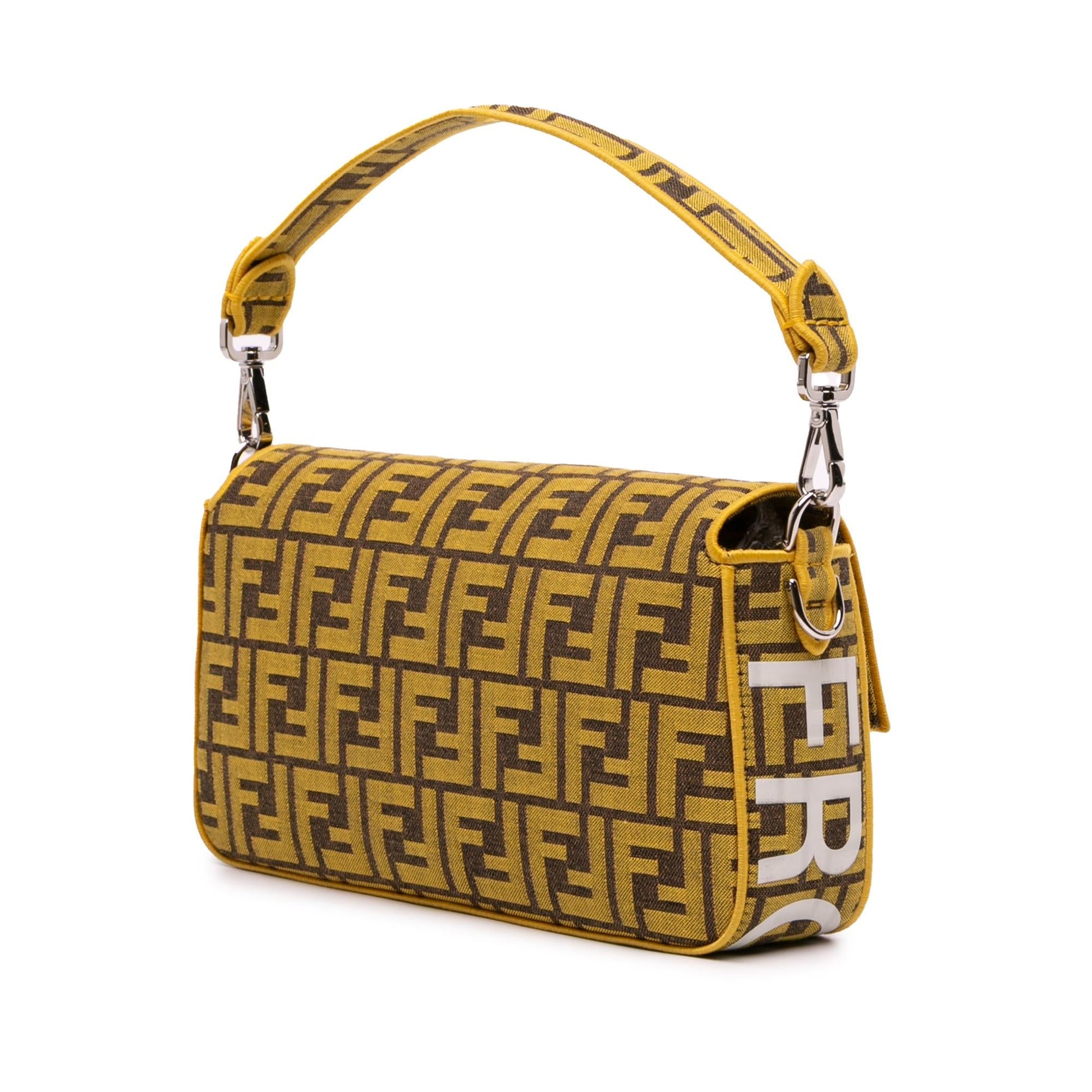 Fendi Frgmt Zucca Baguette Satchel Canvas Embroidered Satchel Bag