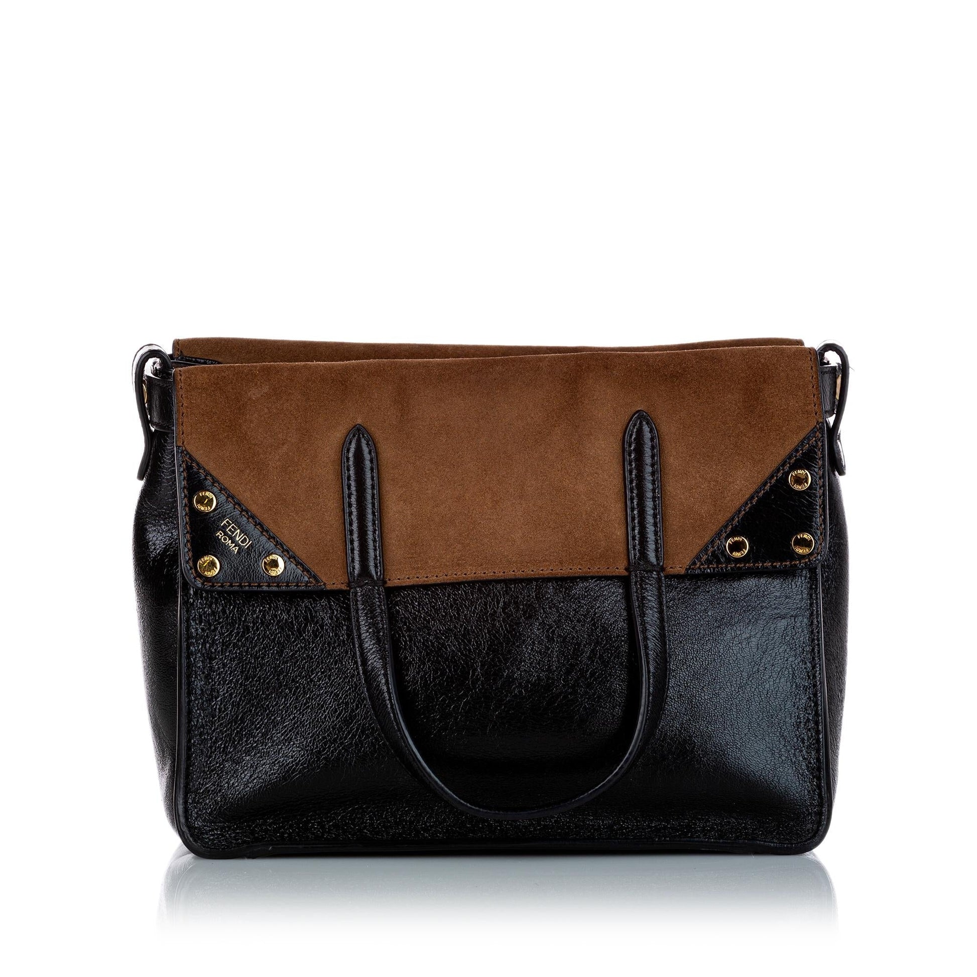 Fendi Flip Satchel Shg Leather Satchel Bag