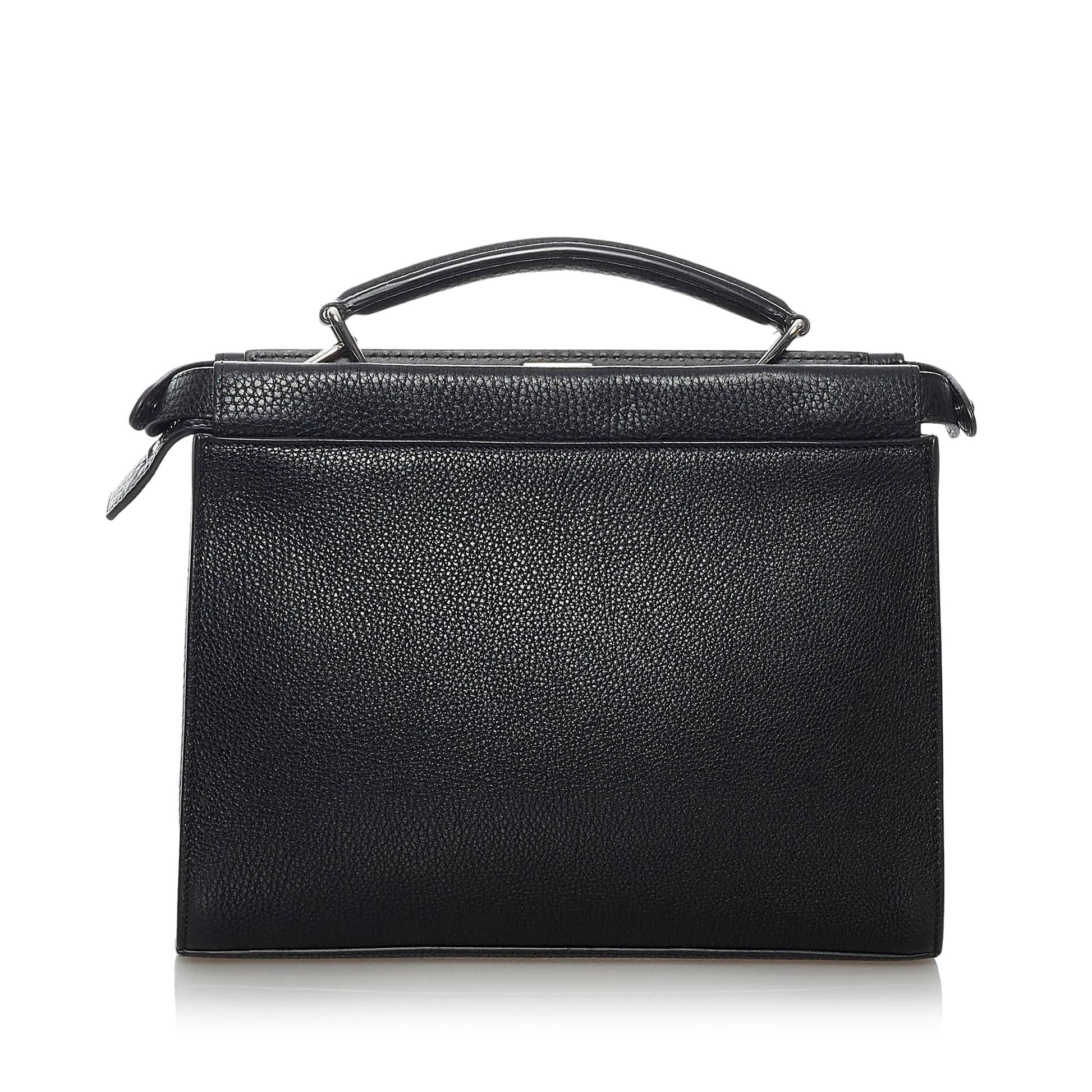 Fendi Mania Peekaboo Satchel Shg Leather Satchel Bag