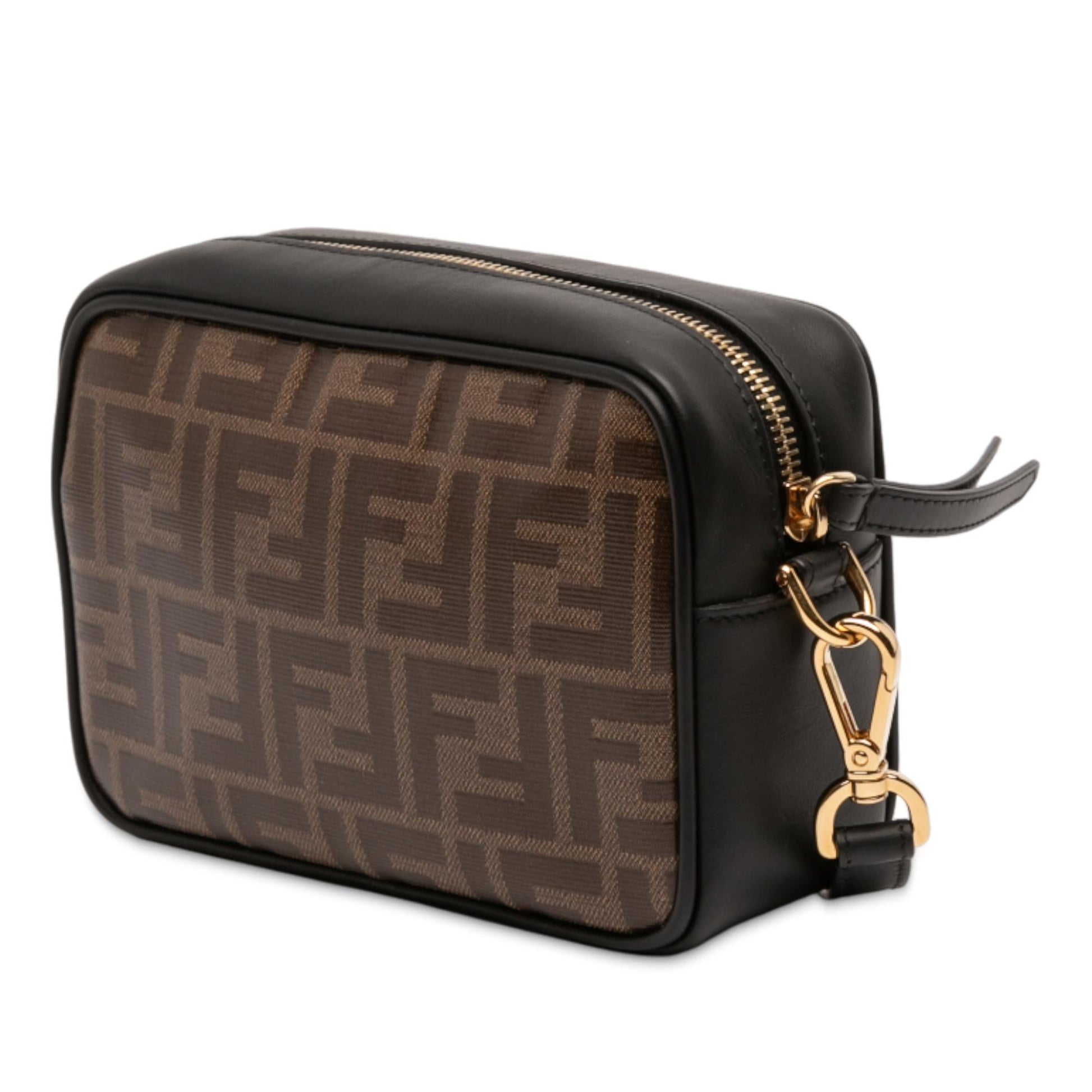 Fendi Glazed Fabric Century Ff Camera Bag Vitello Crossbody Bag