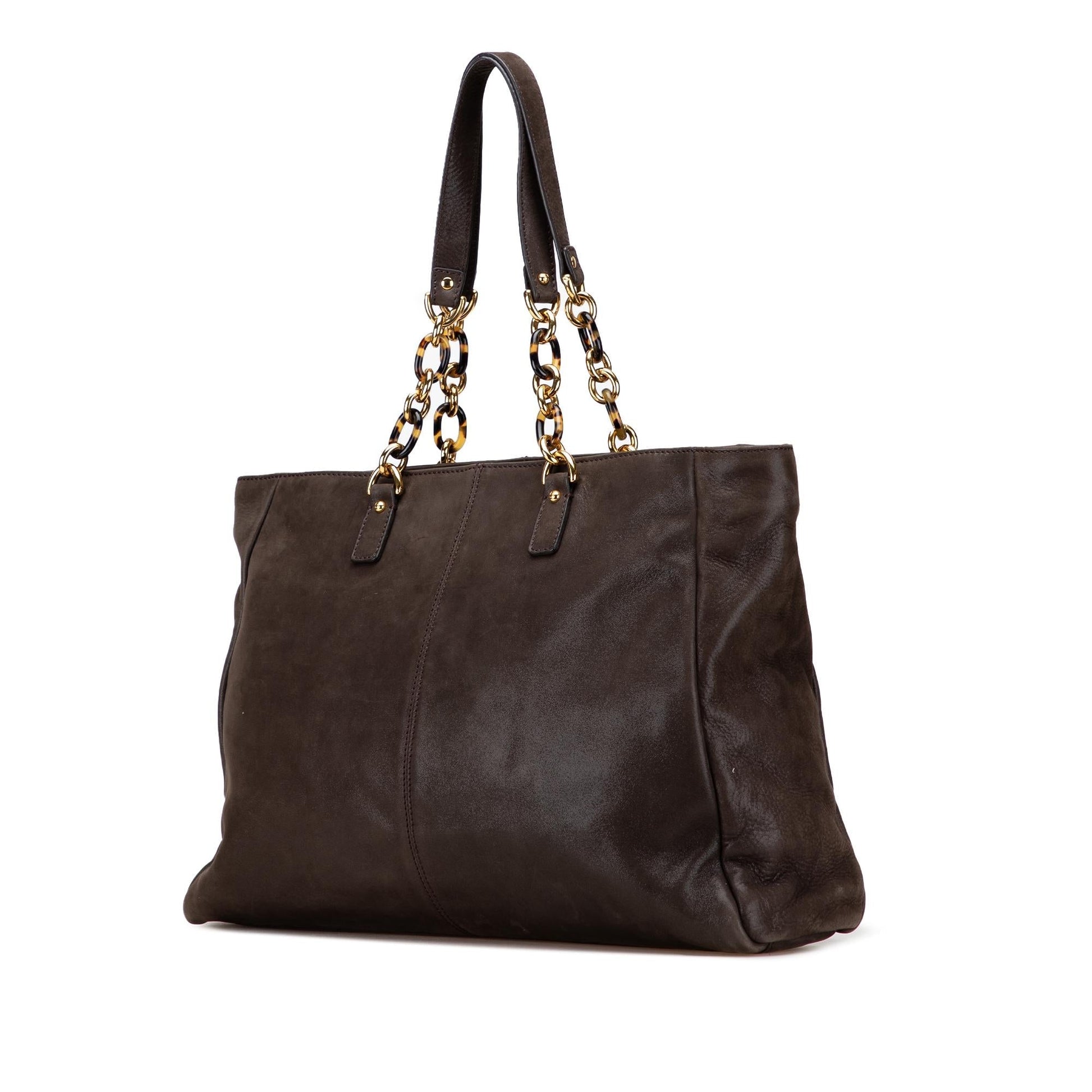 Fendi Iridescent Tote Leather Chain Tote Bag