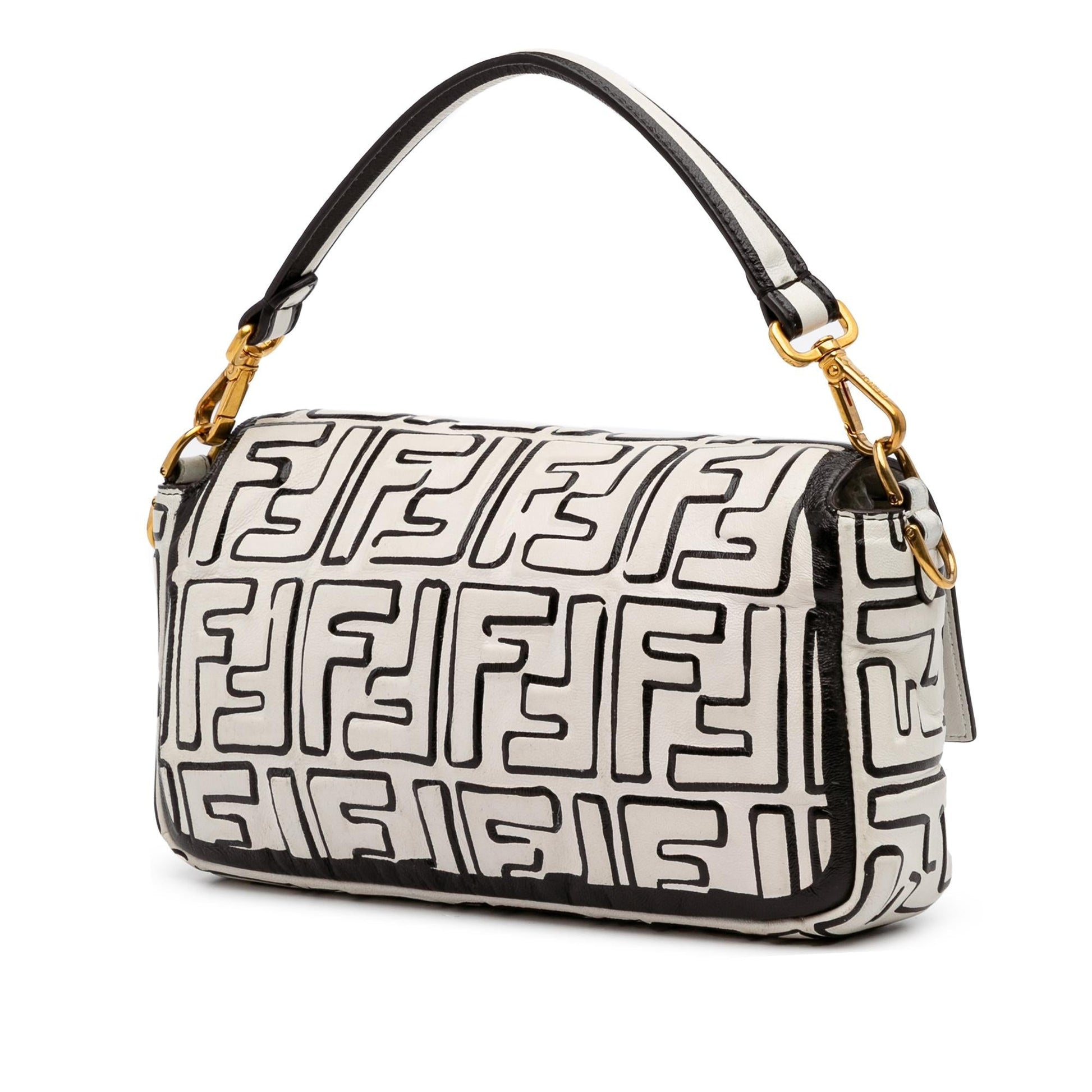 Fendi Joshua Vides California Sky Baguette Satchel Leather Medium Embossed Satchel Bag