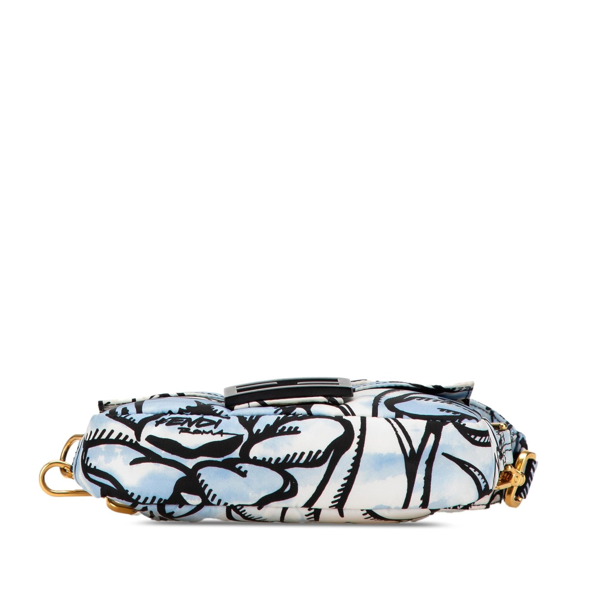 Fendi Joshua Vides Convertible Baguette Crossbody Nylon Mini Shoulder Bag