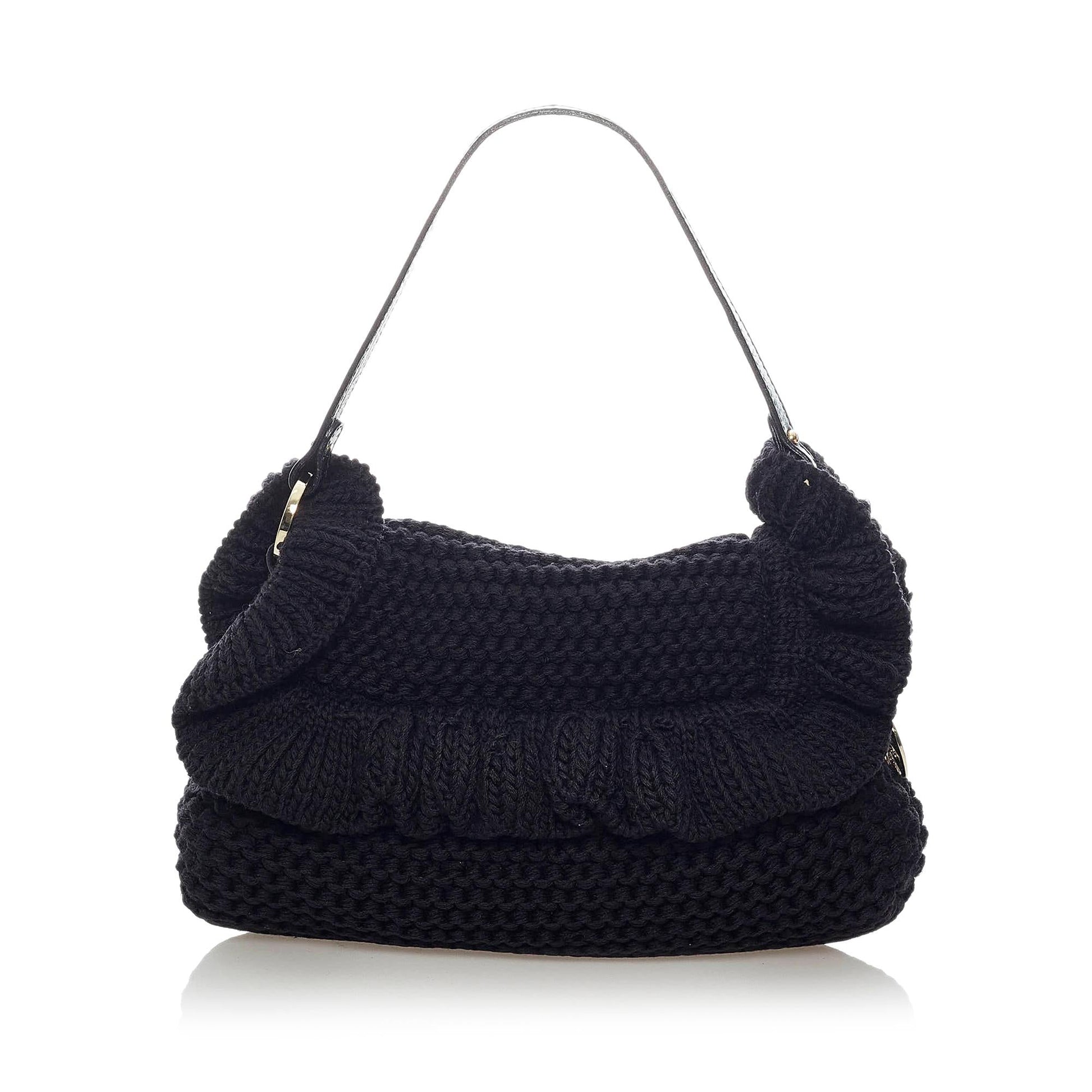 Fendi Knitted Chef Baguette Shg Handbag Shoulder Bag