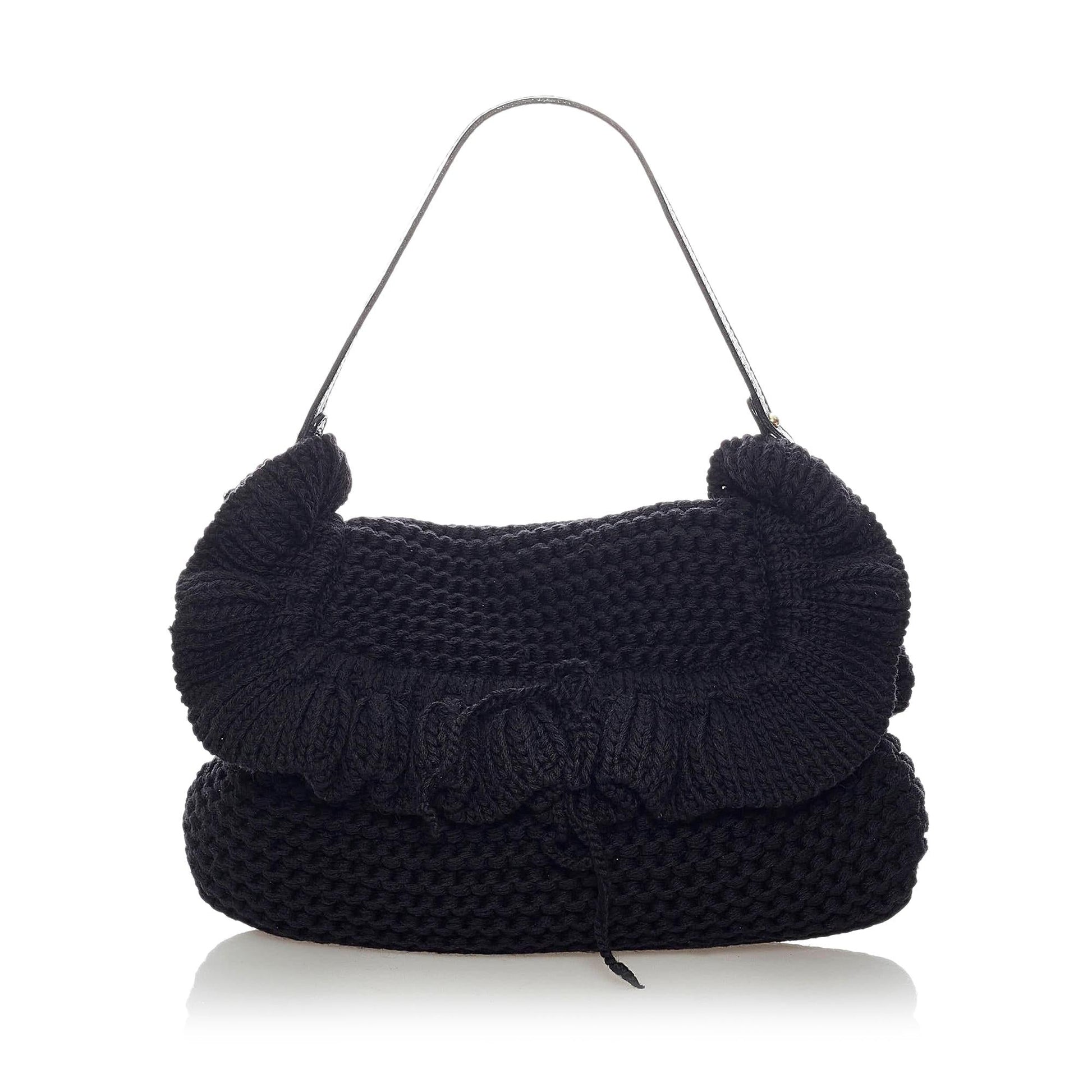 Fendi Knitted Chef Baguette Shg Handbag Shoulder Bag
