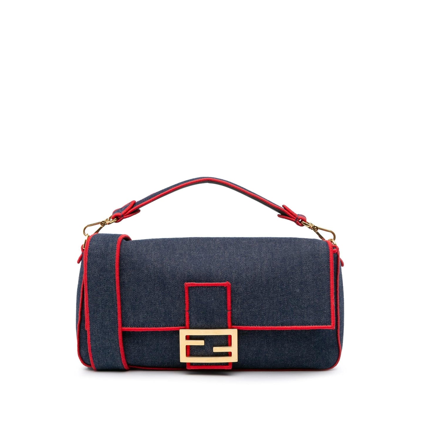 Fendi Baguette Satchel Denim Large Satchel Bag Baguette Satchel 2