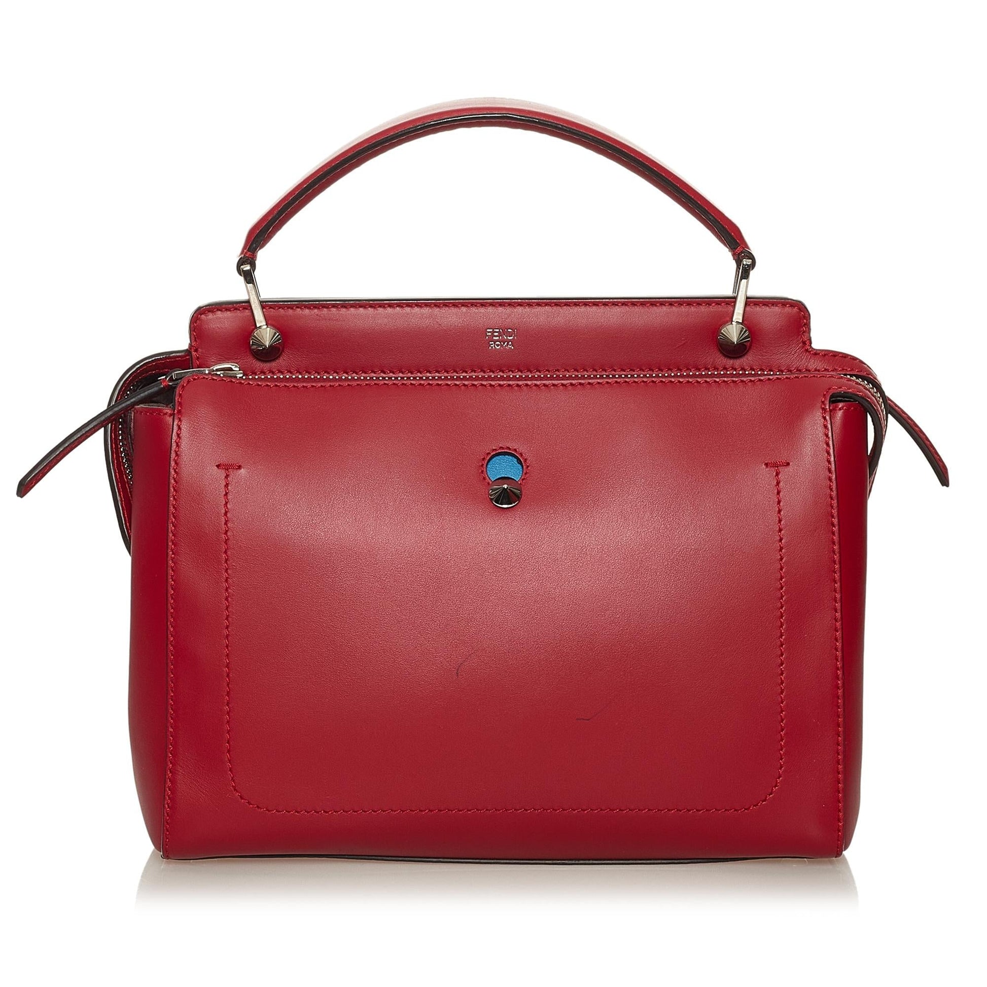 Fendi Dotcom Satchel Shg Ejmozi Leather Large Satchel Bag