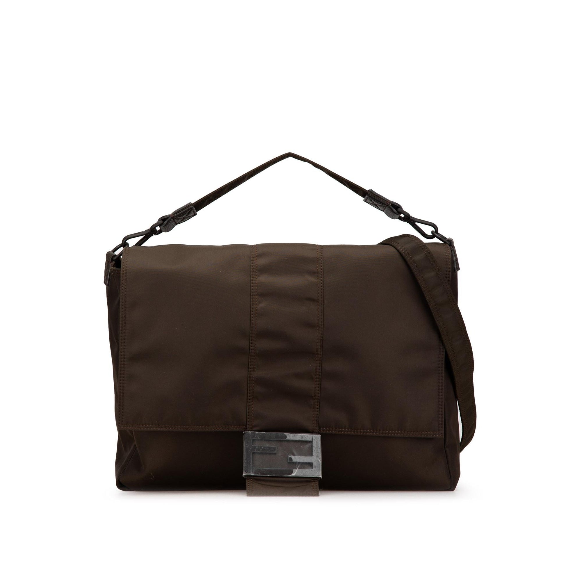 Fendi Econyl Baguette Satchel Nylon Large Satchel Bag Nylon Baguette Satchel