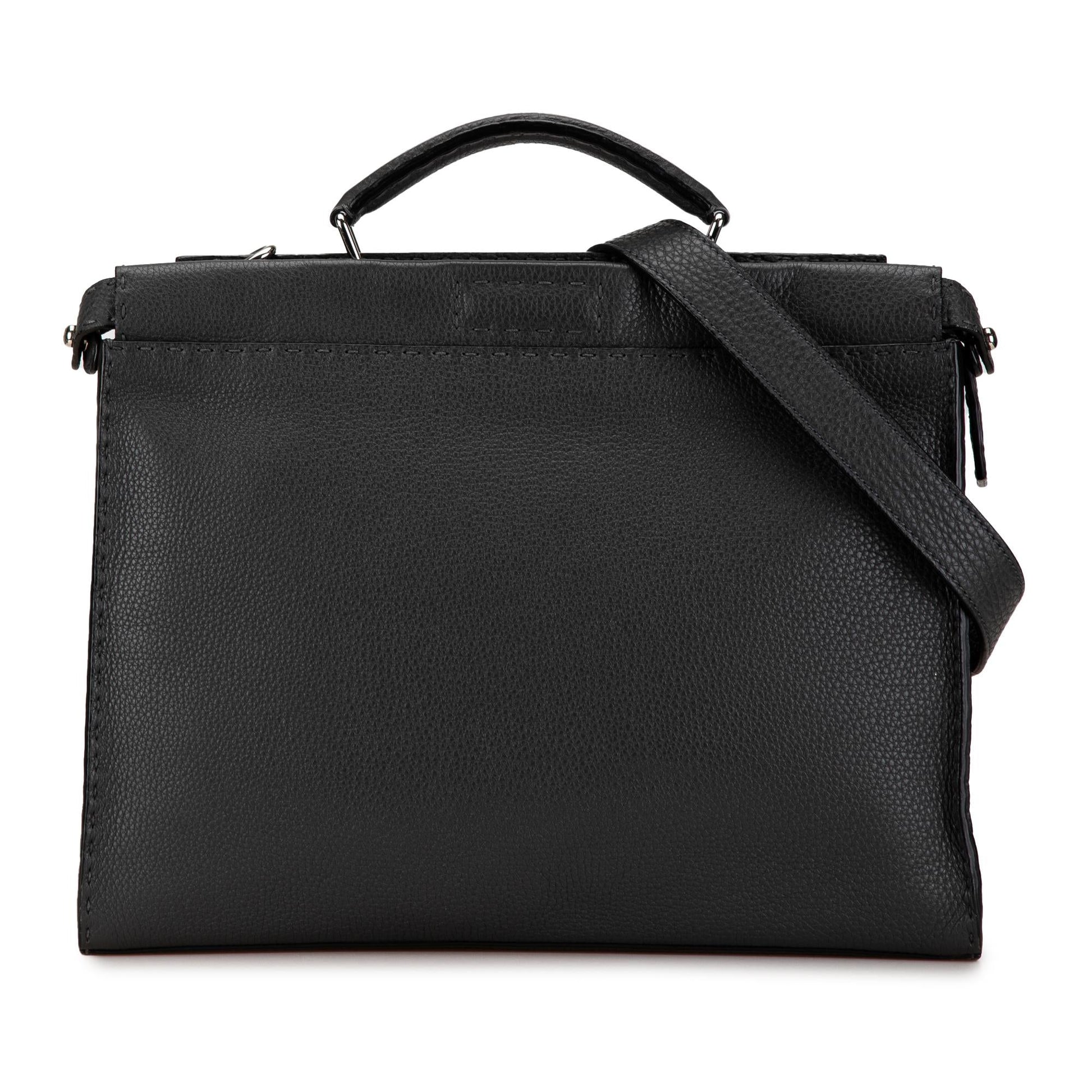 Fendi Selleria Peekaboo Iconic Fit Bag Leather Large Tote Bag