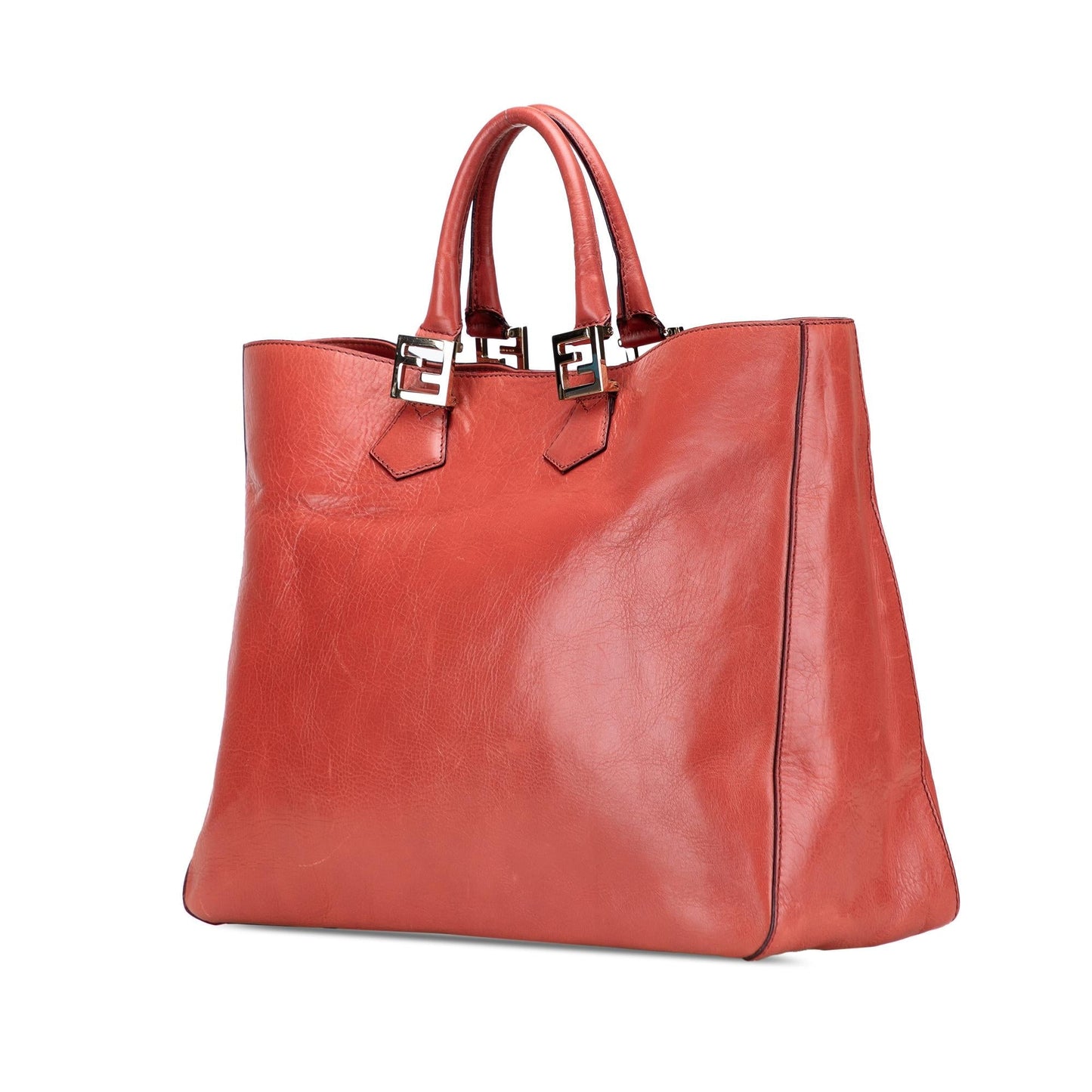 Fendi Twins Tote Leather Large Tote Bag