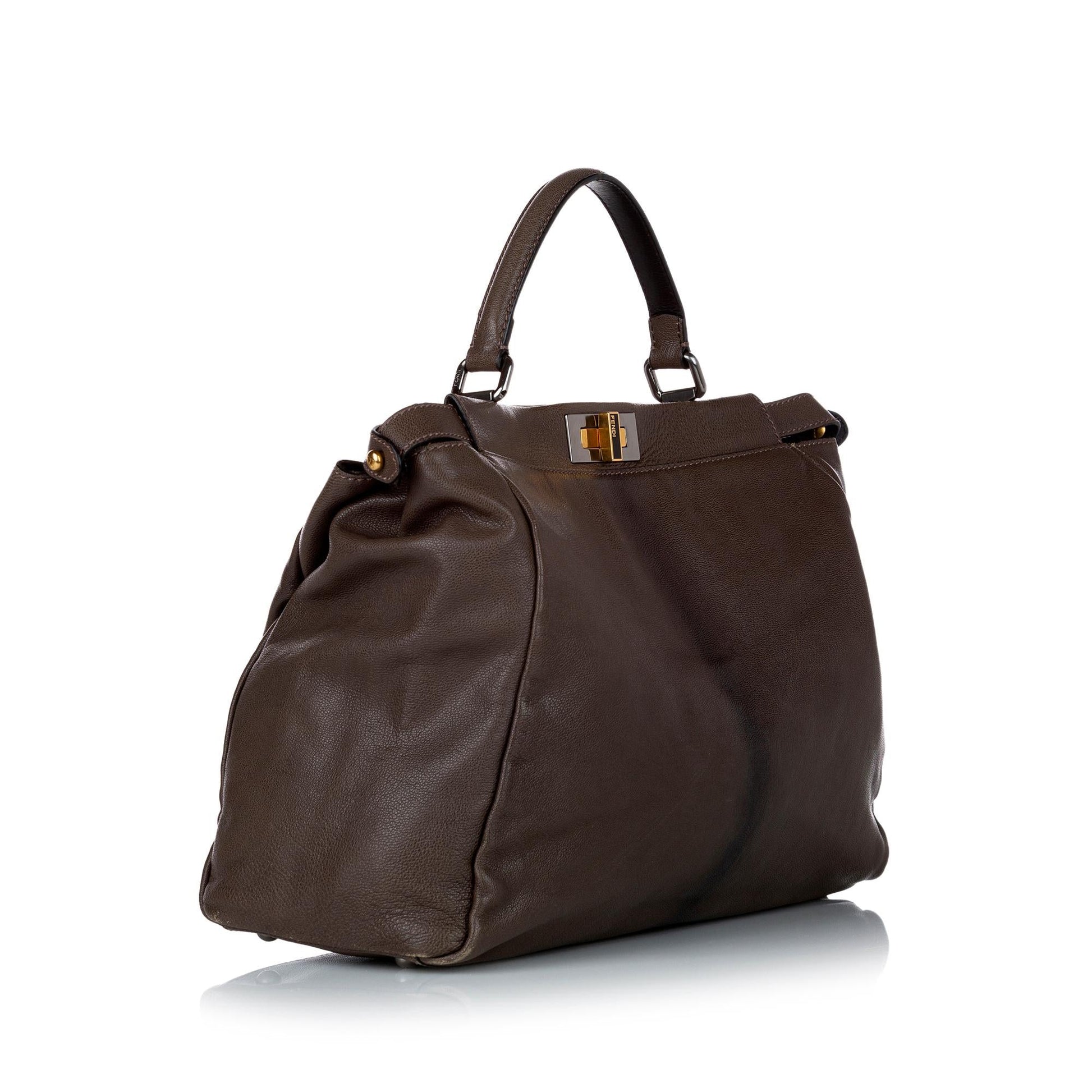 Fendi Peekaboo Satchel Shg Leather Large Satchel Bag Satchel Shg 28817