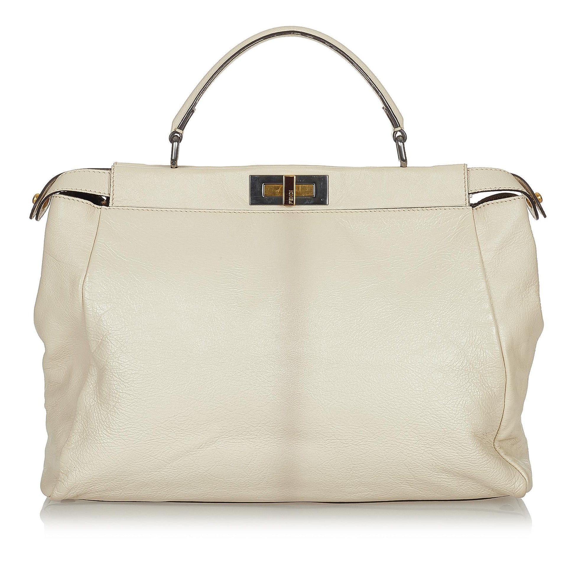 Fendi Peekaboo Satchel Shg Usppvt Leather Large Satchel Bag