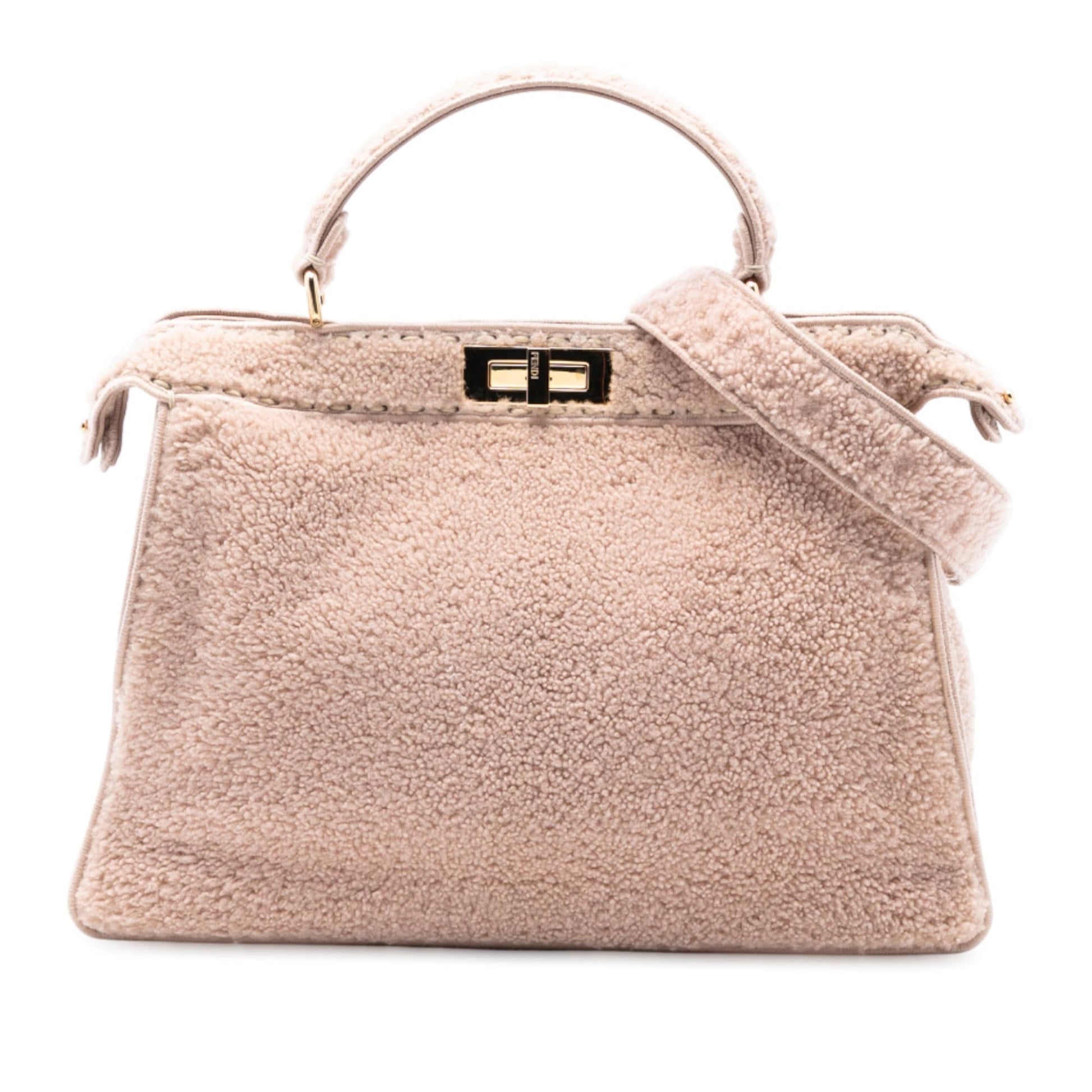 Fendi Shearling Peekaboo Iseeu Satchel Large Satchel Bag